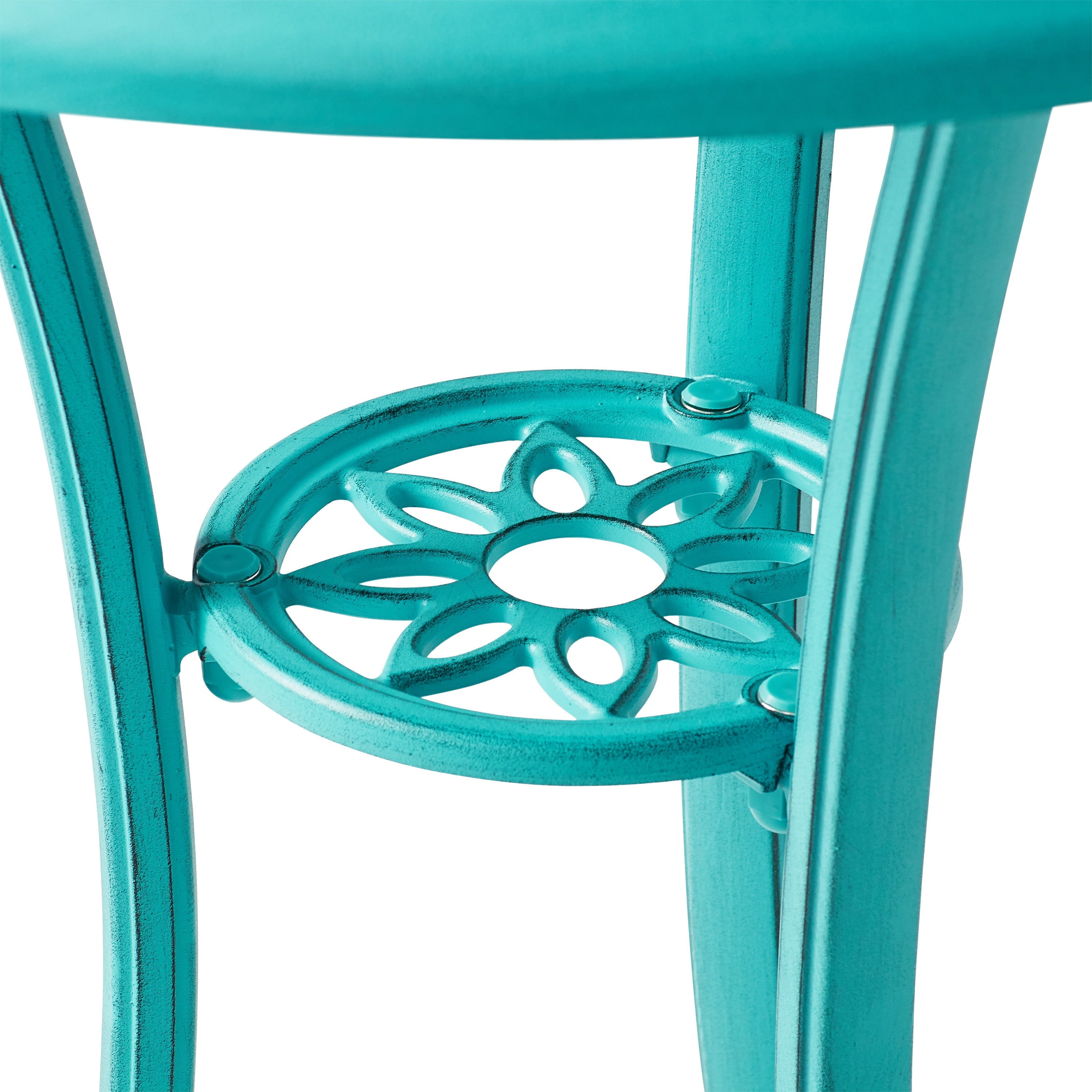 The Pioneer Woman Goldie 3-Piece Cast Aluminum Garden Bistro Set, Teal