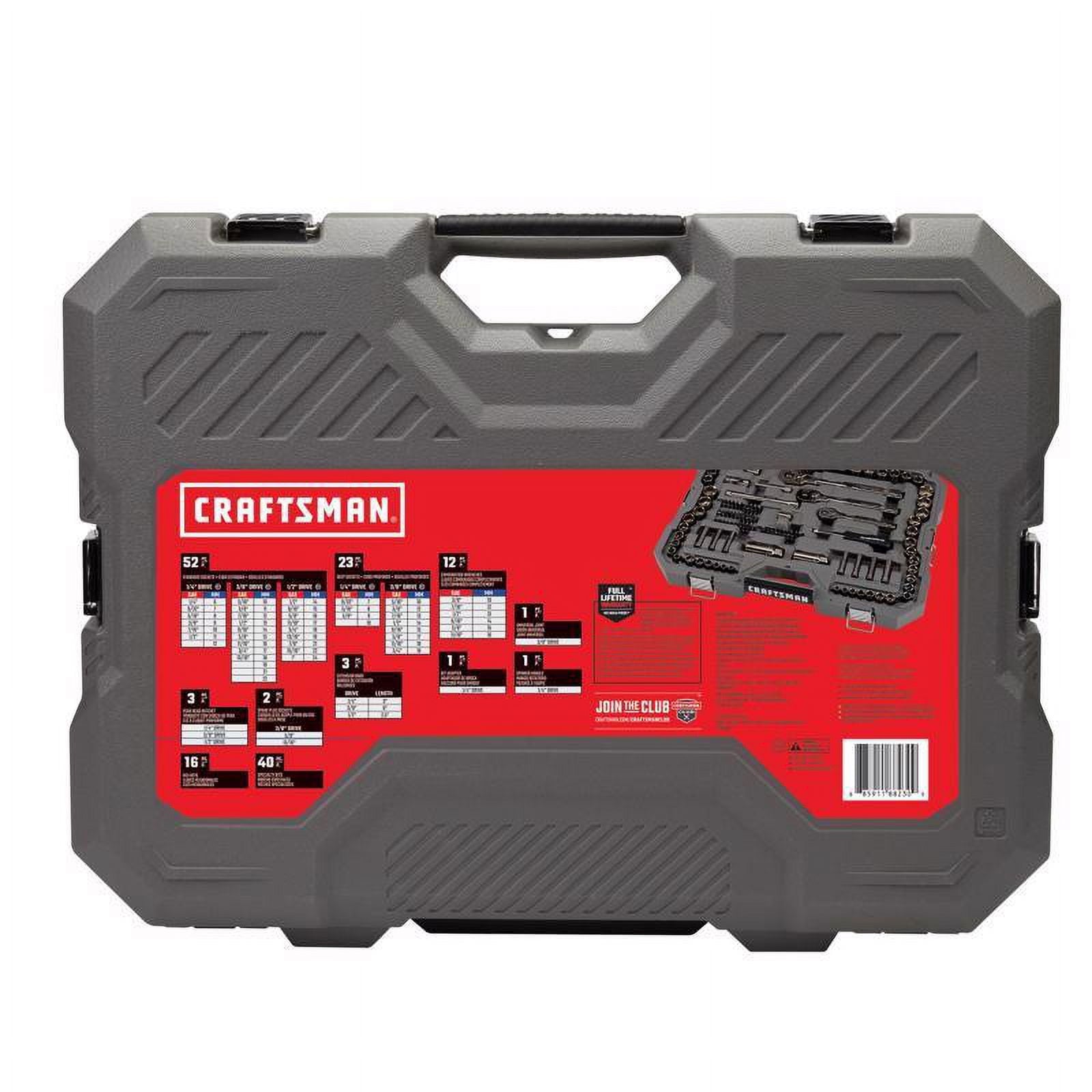 Craftsman OVERDRIVE 1/4 & 3/8 & 1/2 in. drive Metric/SAE 6 Point Mechanic's Tool Set 154 pc