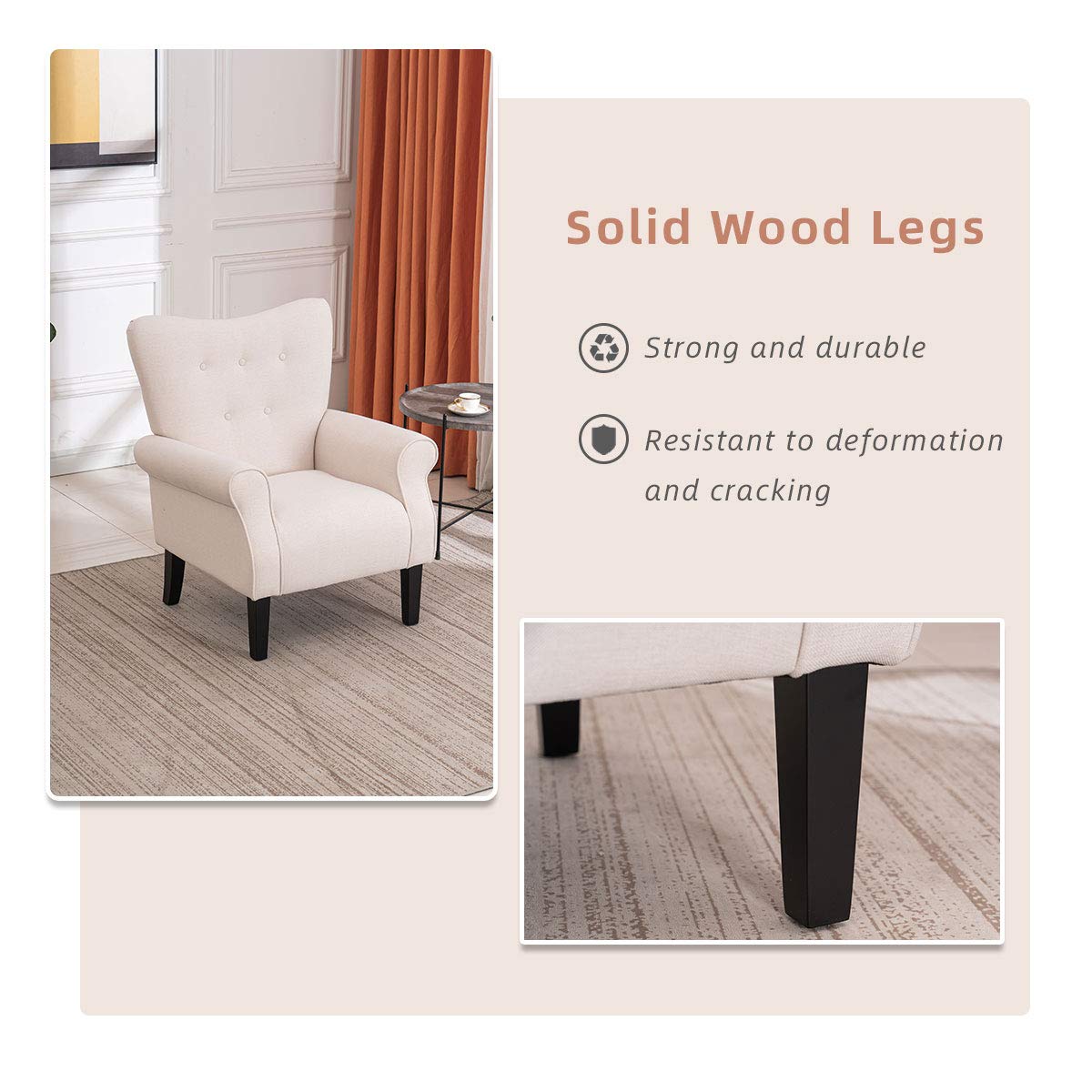 Mellcom Century Wingback Upholstered Bedroom