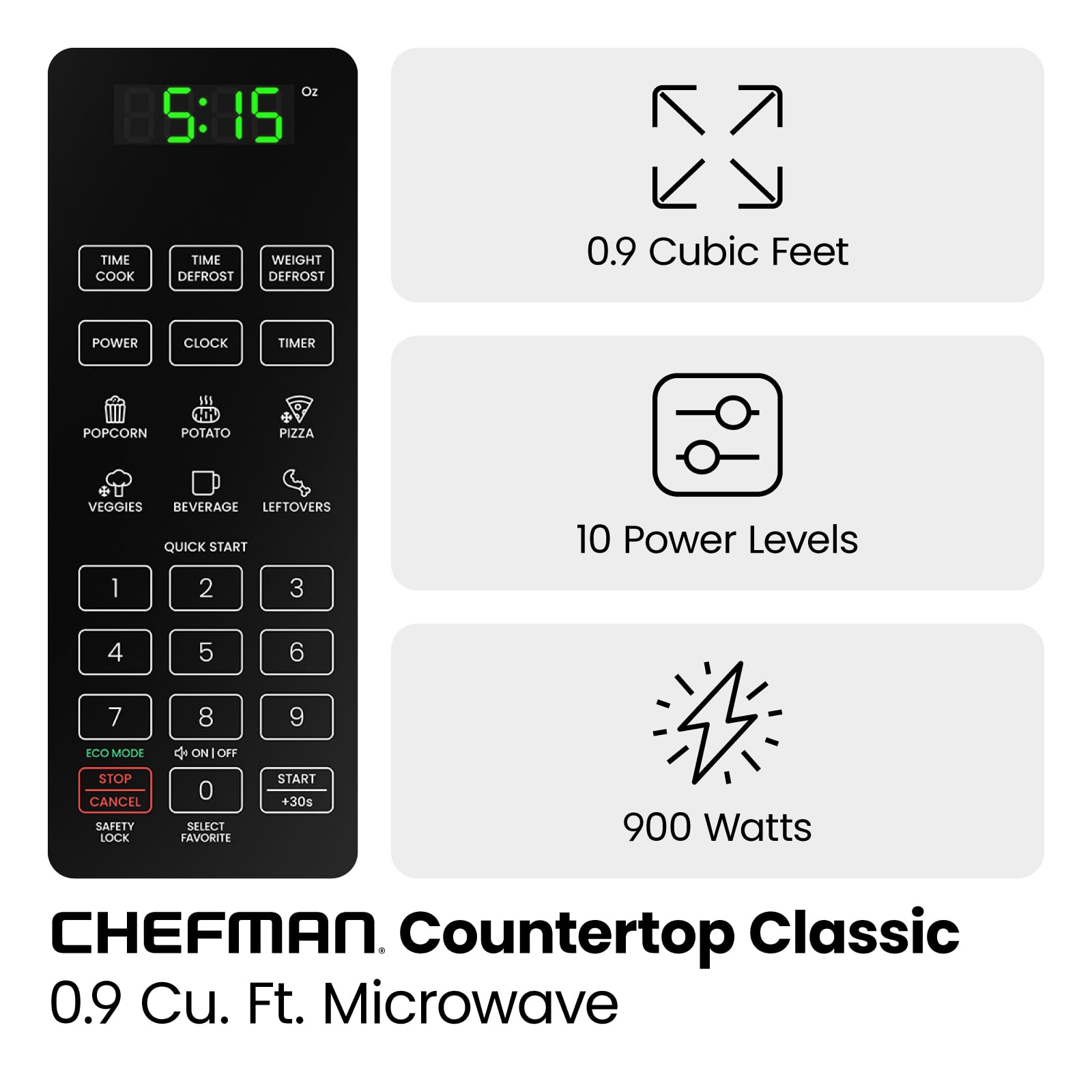 Chefman Countertop Microwave Stainless Essentials