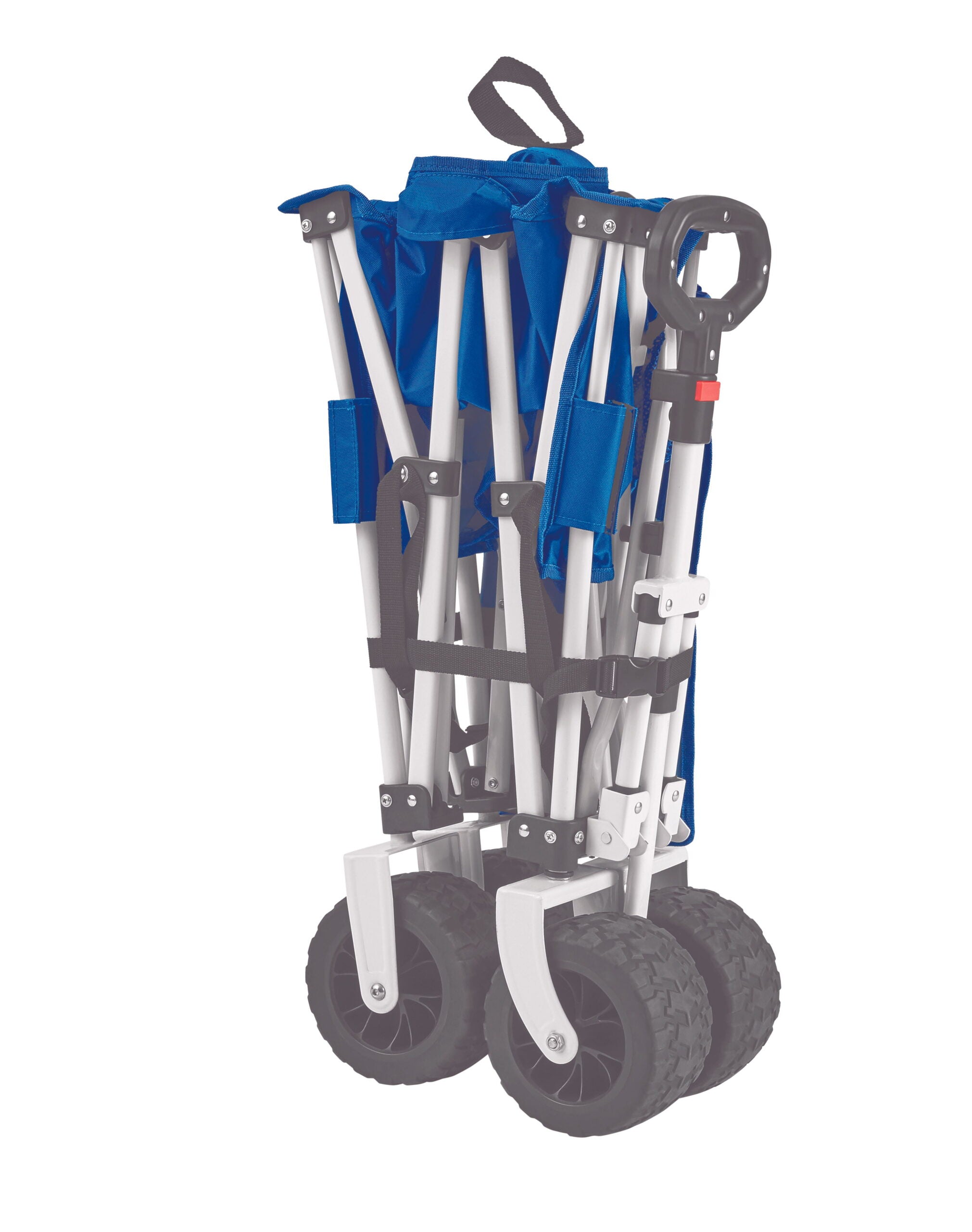 Mainstays Folding All-Terrain Wide-Track Wheeled Beach Wagon， Blue