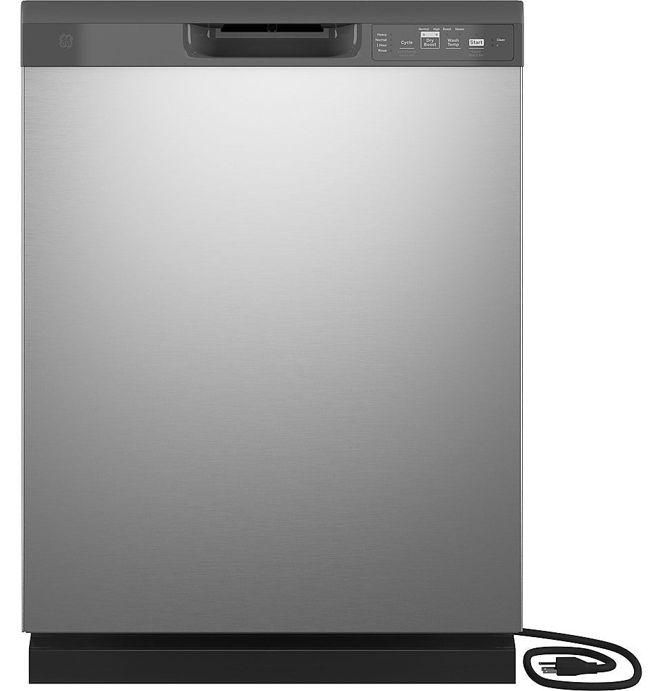 GE - Front Control Built-In Dishwasher with 59 dBA - Stainless steel
