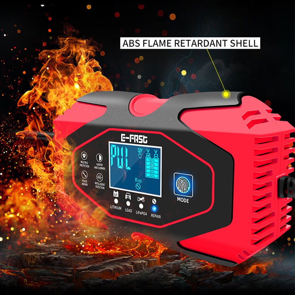 Car Battery Charger Smart Automatic 12V/24V Lead-acid AGM GEL& Lithium LiFePO4