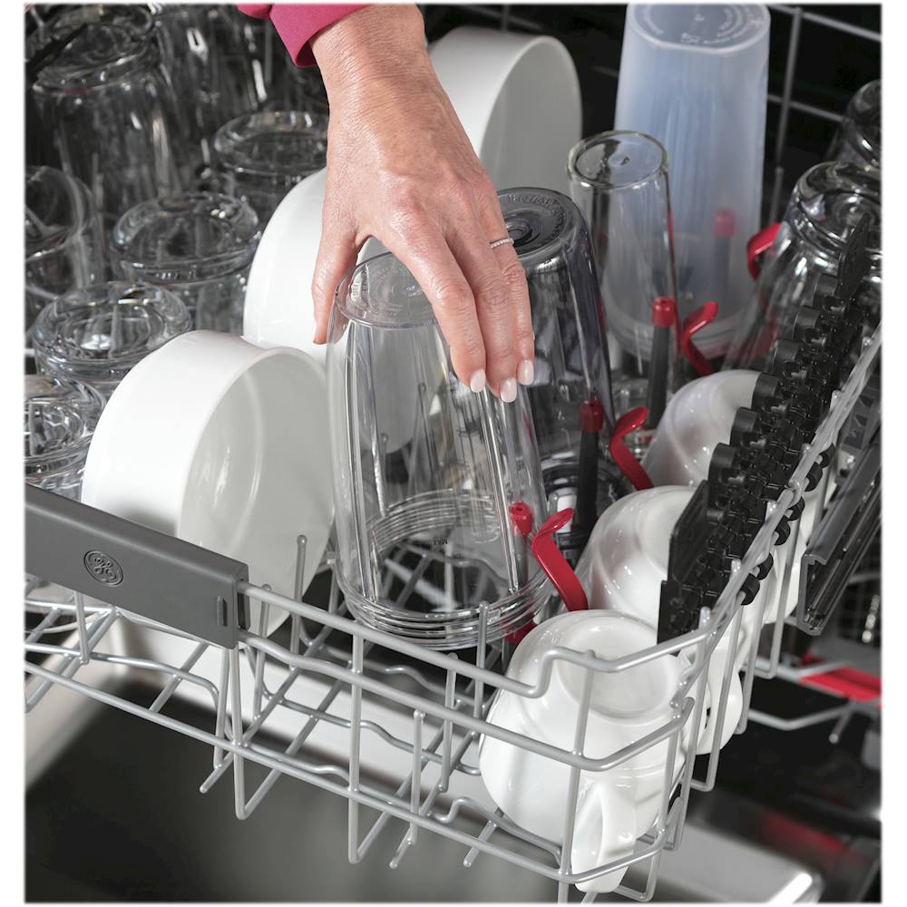 GE Profile - Hidden Control Built-In Dishwasher with Stainless Steel Tub, Fingerprint Resistance, 42 dBA - Stainless steel