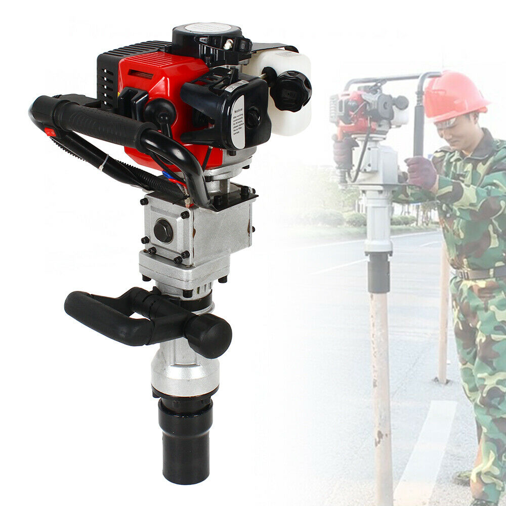 2 Stroke 32.6cc T Post Driver Gasoline Pile Driver Farm Fence Hammer Push Pile Kit Garden Piledriver Piling Machine