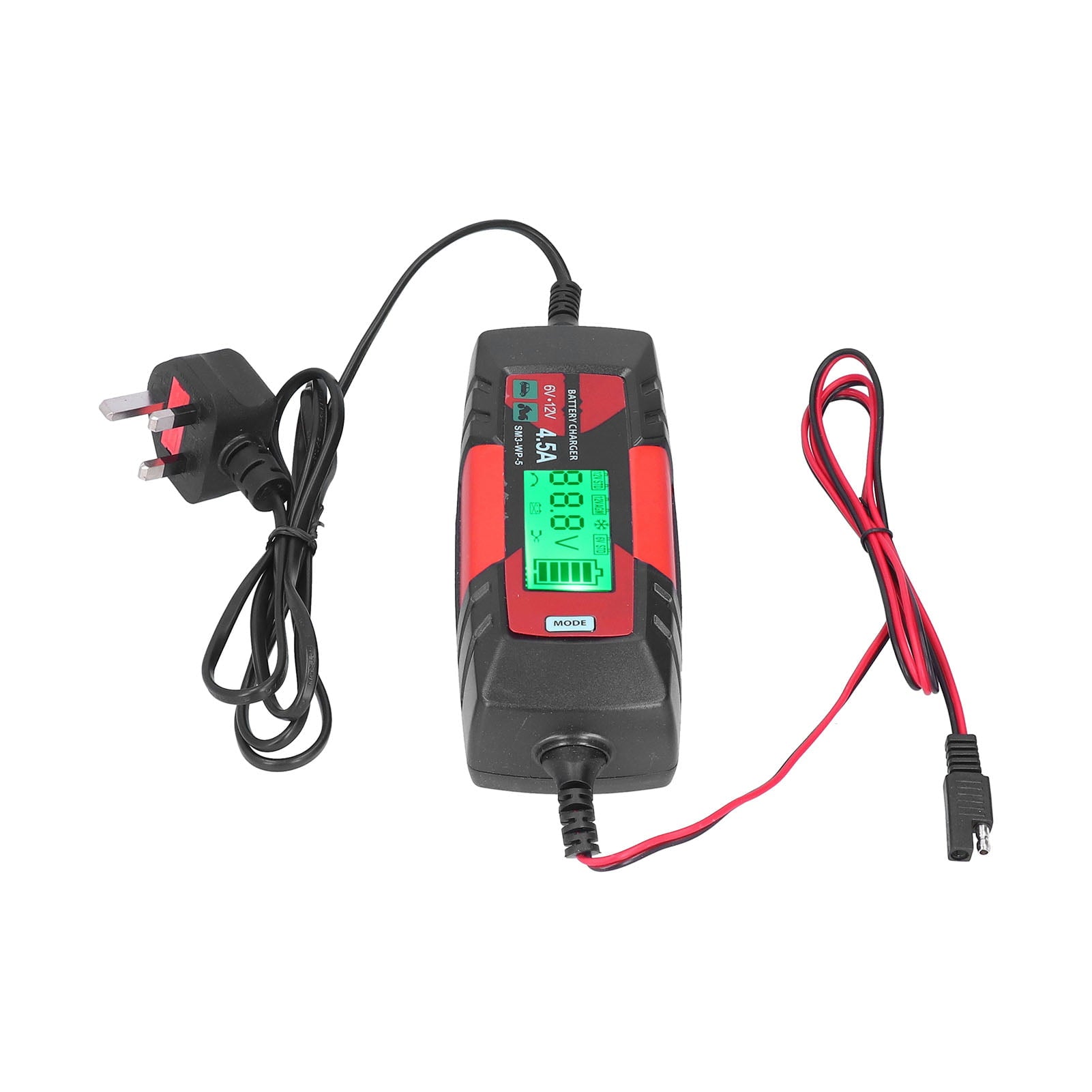 2024 6V 12V Car Battery Charger Intelligent Automatic Batteries Maintainer with LCD Display SM3?WP?5UK Plug 220?240V