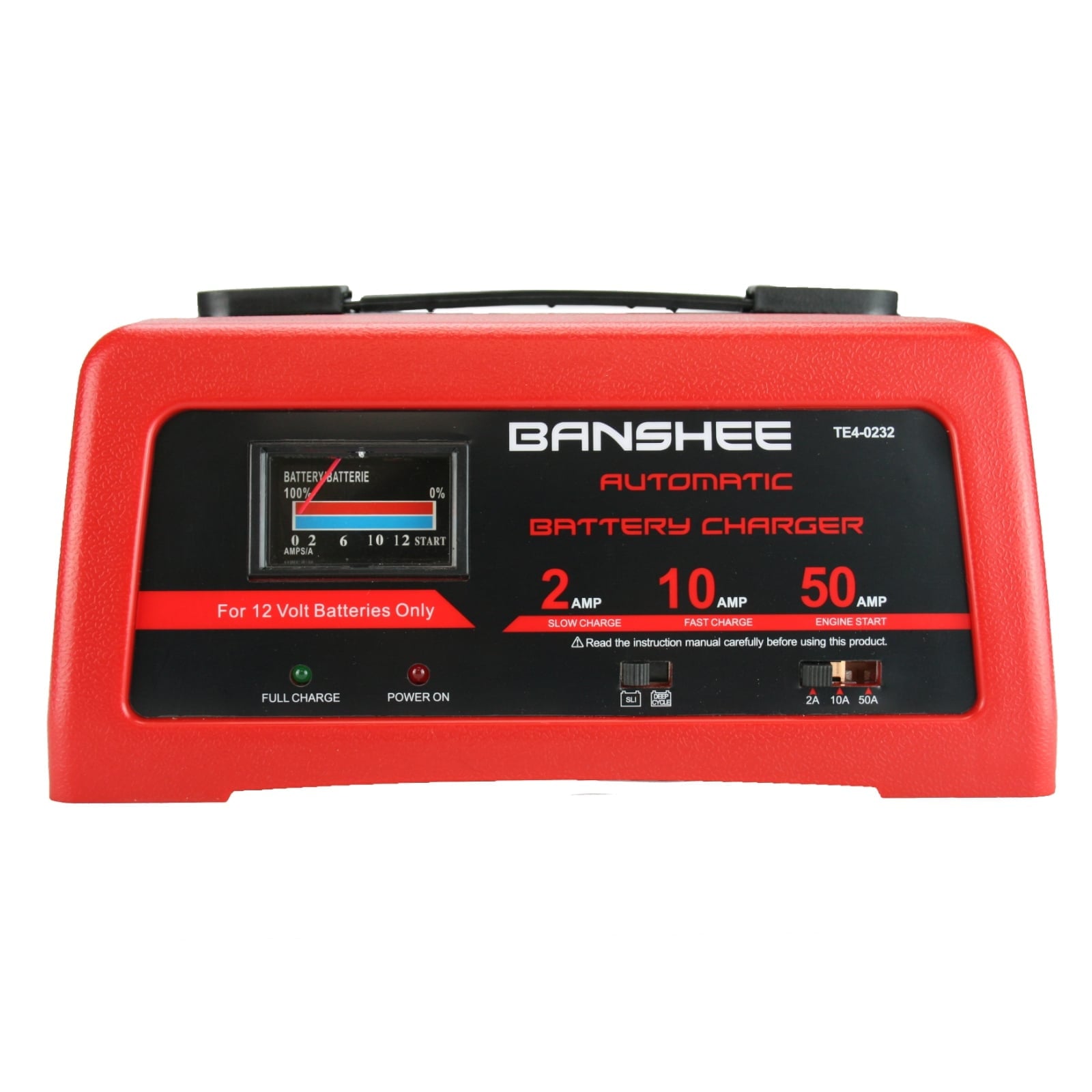 Banshee, 10/2/50 Amp 12V Manual Charger Engine Start Emergency Battery Starter - NEW