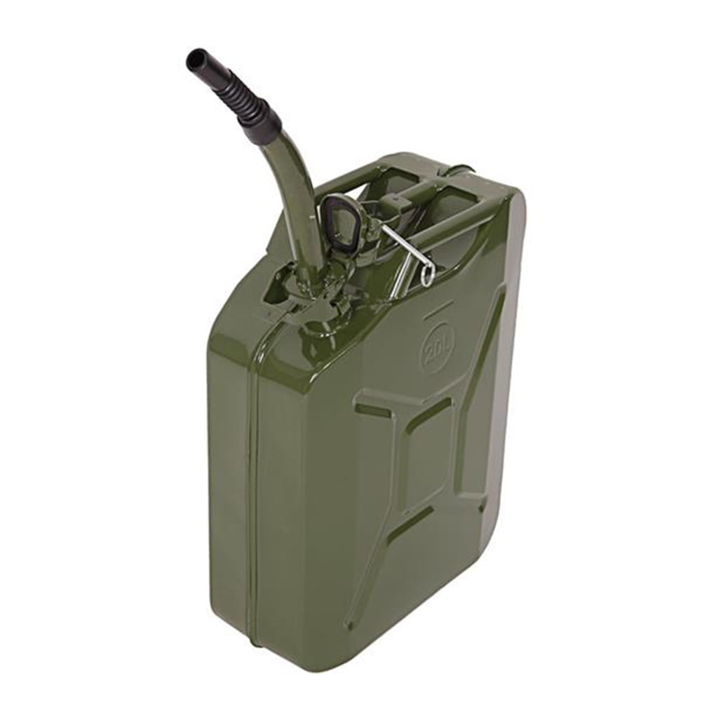 Fuel Can, 20L 0.6mm Fuel Can, Portable Steel Oil Can, Petrol Diesel Storage Can For Fuels Gasoline, ArmyGreen