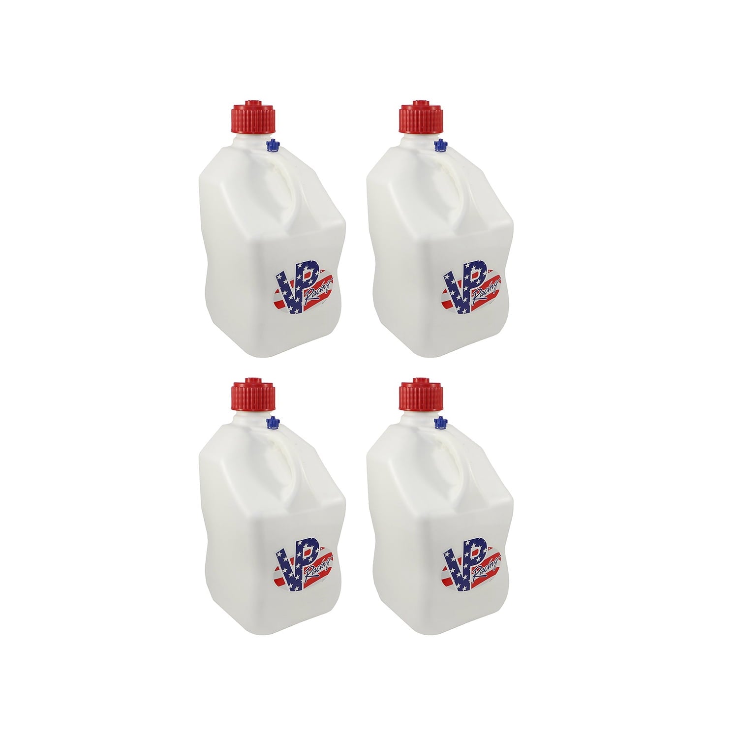 VP Racing Fuels Motorsport 5.5 Gallon Square Utility Jugs, White (4 Pack)