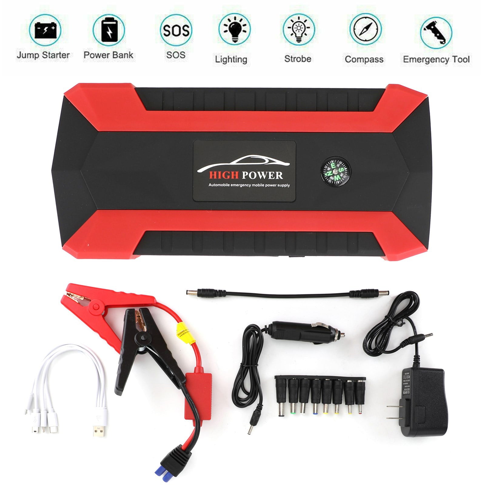 Motor Genic 89800mAh 12V Car Jump Starter 4USB Multifunction Emergency Battery Power Bank
