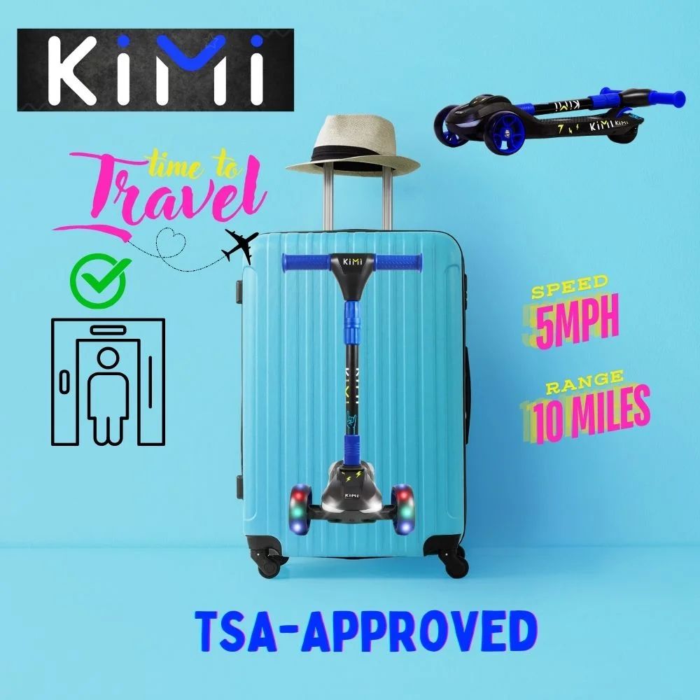 KIMI Kids Toddlers 3-Wheel Electric Scooter, Adjustable, TSA Approved, Ages 2-9, 5MPH, Lights, 10 Miles Range + Charger