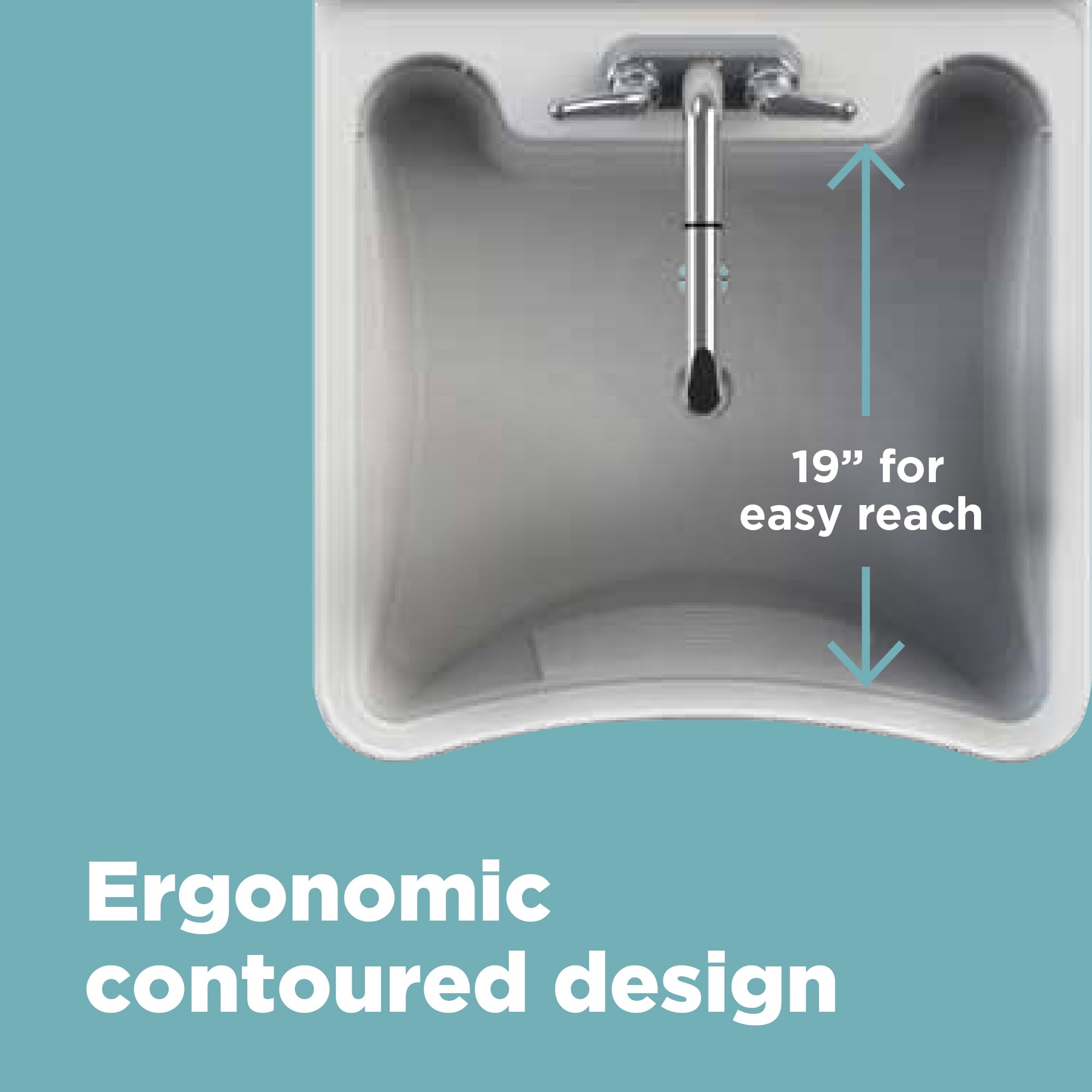 Zenna Home Ergo Tub Utility Sink with Pull-Out Faucet: Laundry Tub with 24