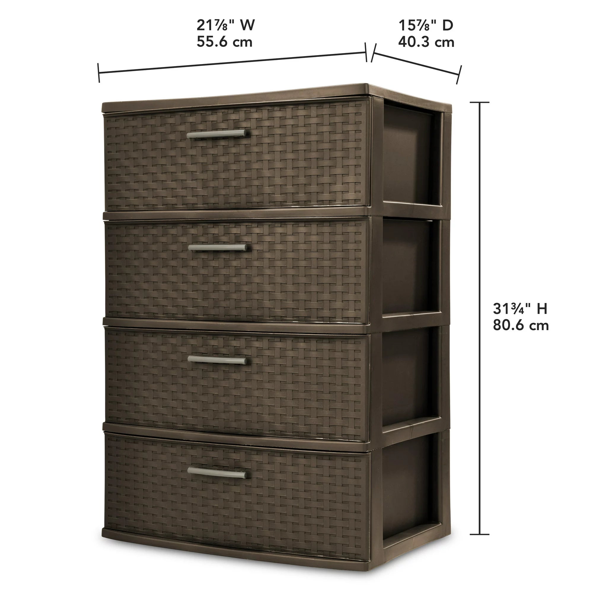 Sterilite 4 Drawer Wide Weave Tower Espresso