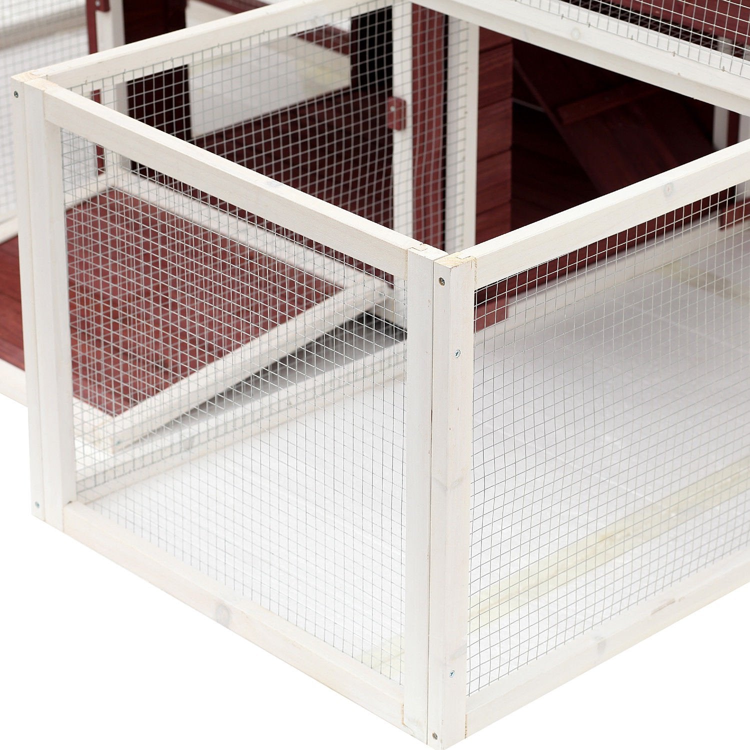 Pawhut Wooden Customizable Backyard Chicken Coop With Nesting Box and Runs, 114