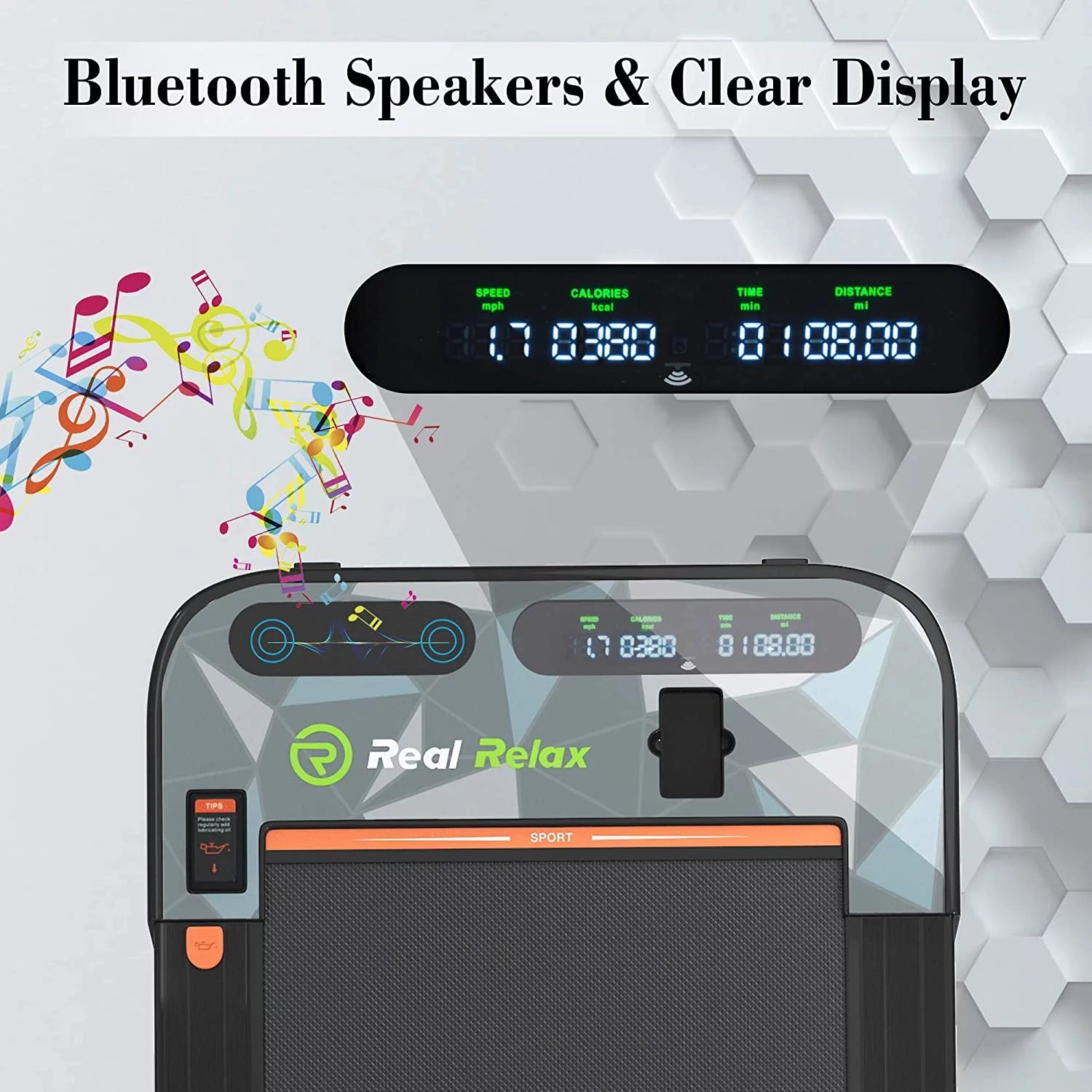 Real Relax 2 in 1 Folding Treadmill, 2.25HP Under Desk Electric Treadmill Walking Jogging Machine for Home Office