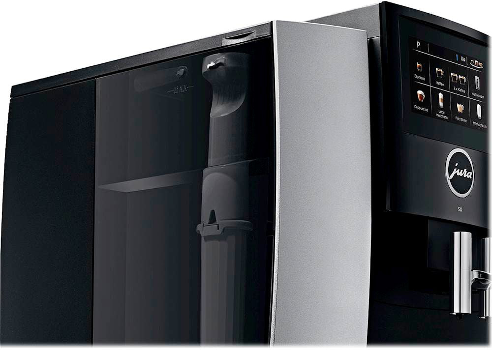 Jura - S8 Espresso Machine with 15 bars of pressure and Milk Frother - Moonlight Silver