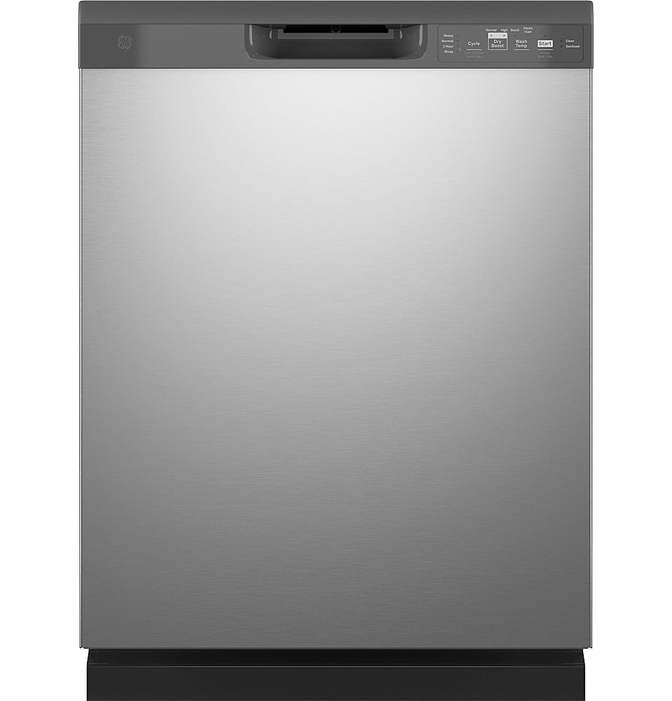 GE - Front Control Built-In Dishwasher with 55 dBA - Stainless steel
