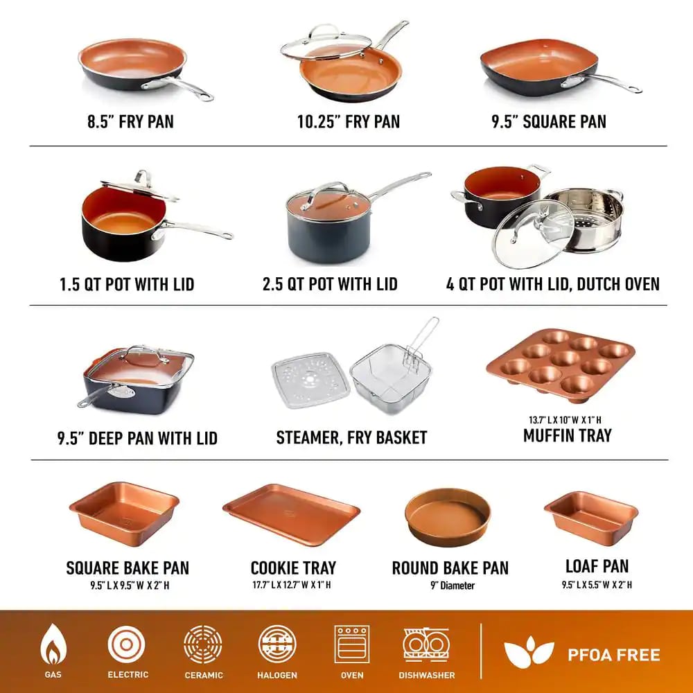 Gotham Steel 20-Piece Cookware and Bakeware Set in Graphite