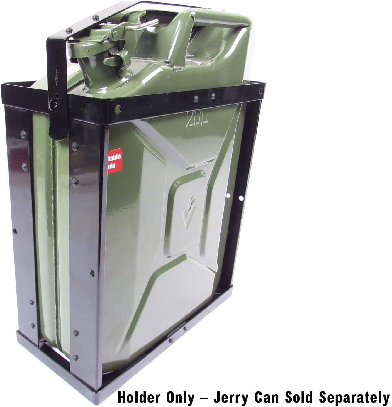 Wavian USA JC0020HV Authentic NATO Steel Jerry Fuel Can Holder Single (20 Litre), Black