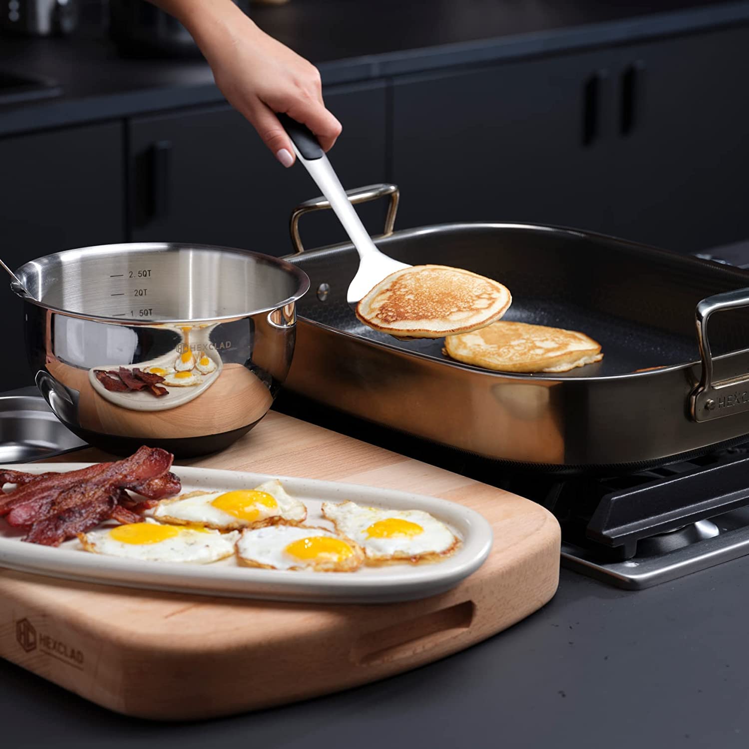 HexClad Non Stick Induction Compatible Stainless