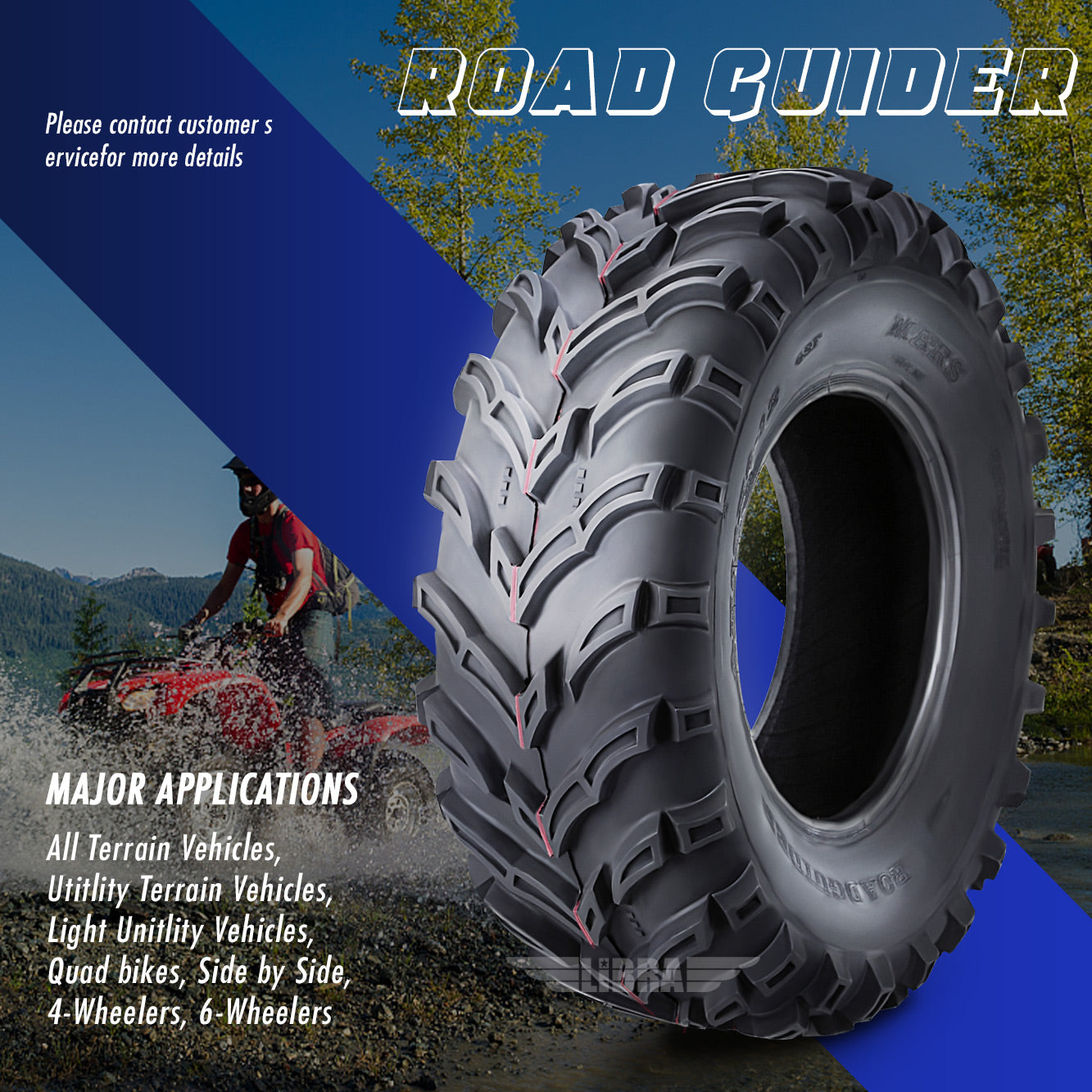 Roadguider ATV/UTV Tires 25x8-12 25X8X12 6PR 10272�� Set 2