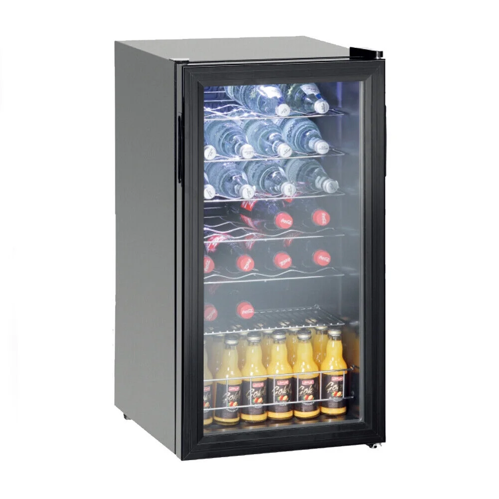 3.1 Cu ft 28 Bottles Compressor Wine Coolers Stainless Steel Door No Frost Wine Fridges Freestanding Champagne Cooler 110V Wine Cooler/Cabinet Small Beverage Refrigerator 28 Bottles Beer Bar Fridge