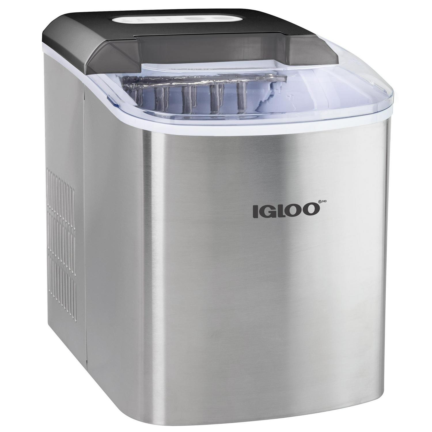 Igloo IGLICEB26SS 26-Pound Automatic Portable Countertop Ice Maker Machine Stainless Steel