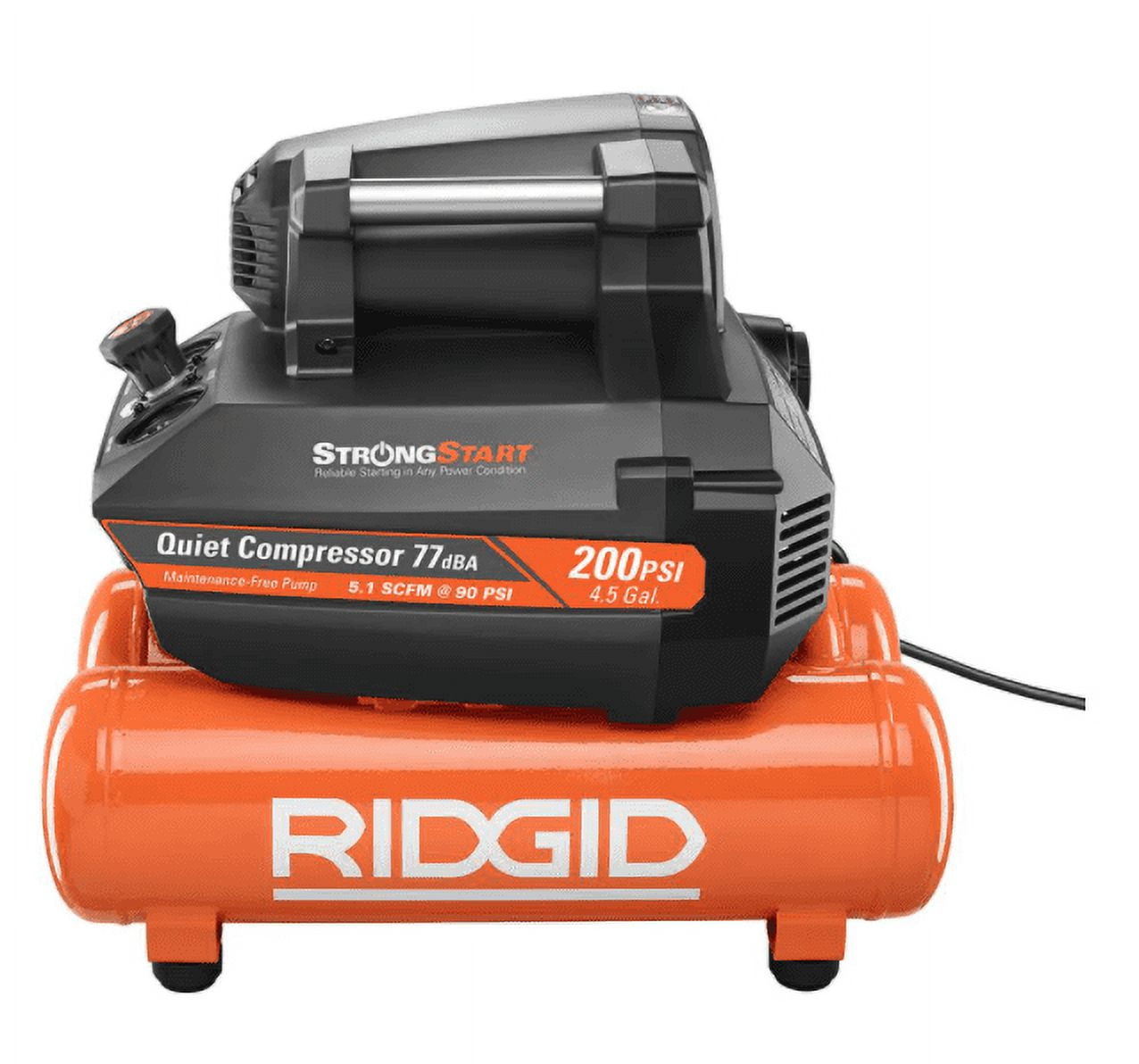RIDGID Electric Portable Air Compressor Automatic Start Stop 120-Volt 4.5 Gal.
