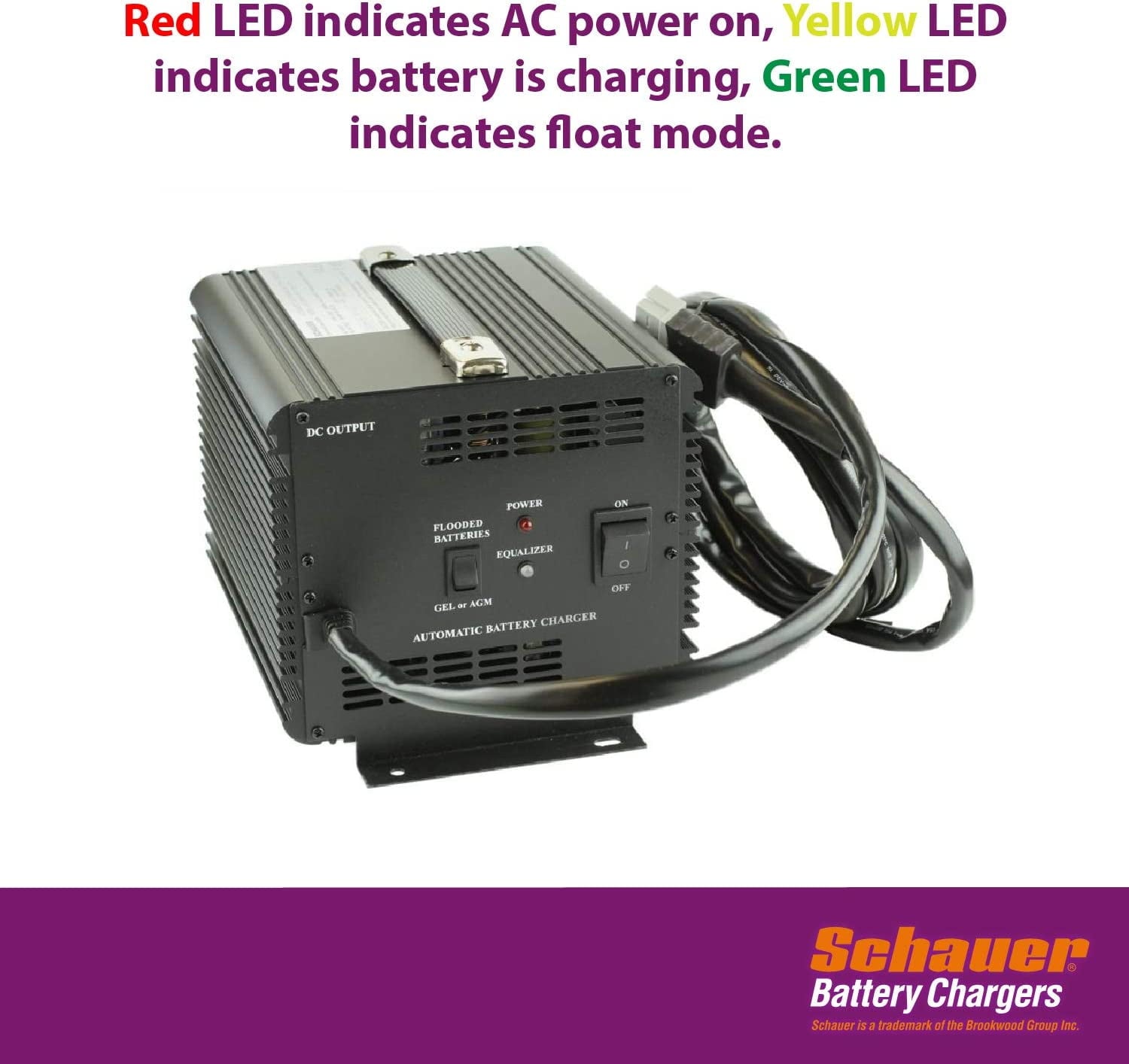 Schauer Jac1548H Club Car Powerdrive Battery Golf Equipment Charger 48 Volt, 15 Amp