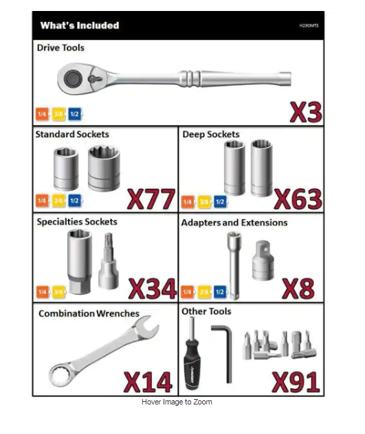 Husky H290MTS Mechanics Tool Set (290-Piece)