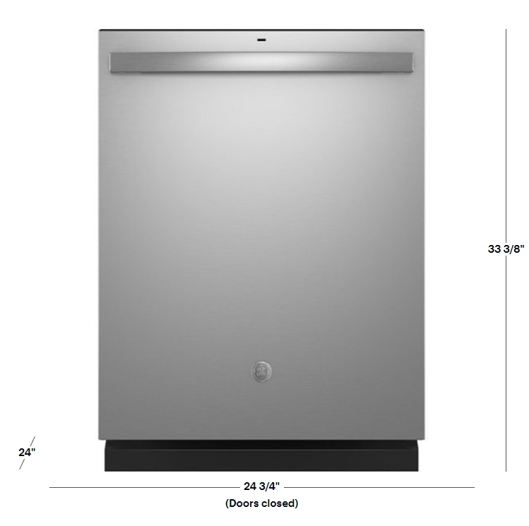 GE - Top Control Built In Dishwasher with Sanitize Cycle and Dry Boost, 52 dBA - Stainless steel