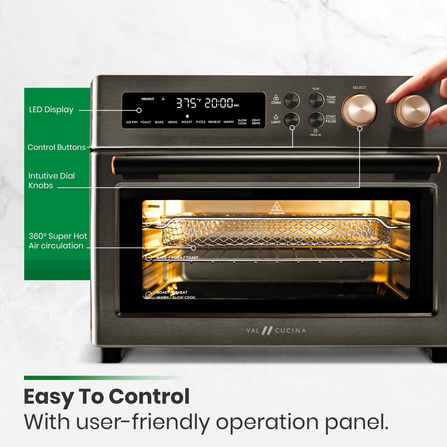 VAL CUCINA Countertop Convection Stainless