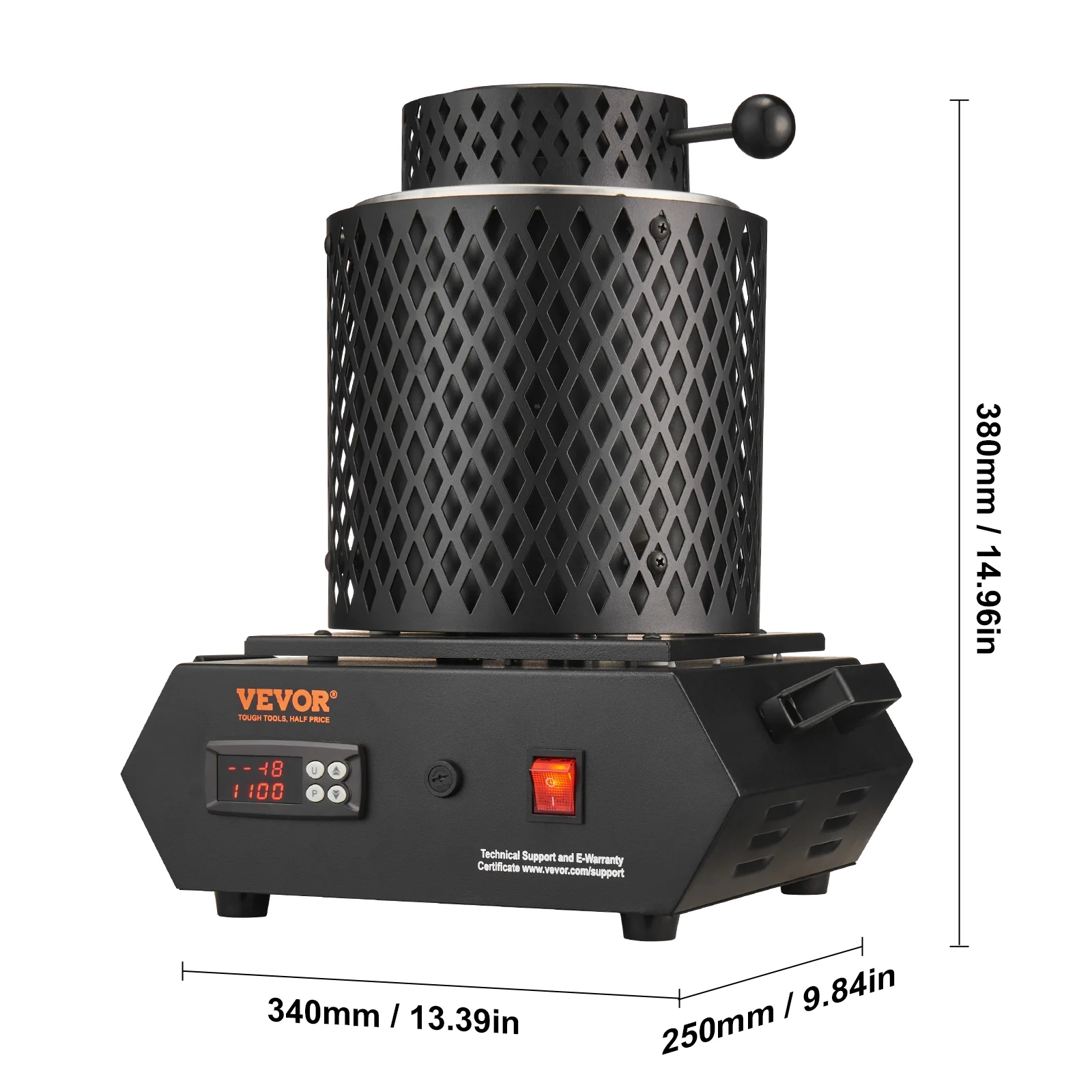 SKYSHALO Gold Melting Furnace, 1+3 KG Electric Digital Smelting Furnace, 1350W 2102℉/1150℃ Electric Melting Furnace Casting Refining Jewelry Precious Metals Gold Silver Copper Aluminum