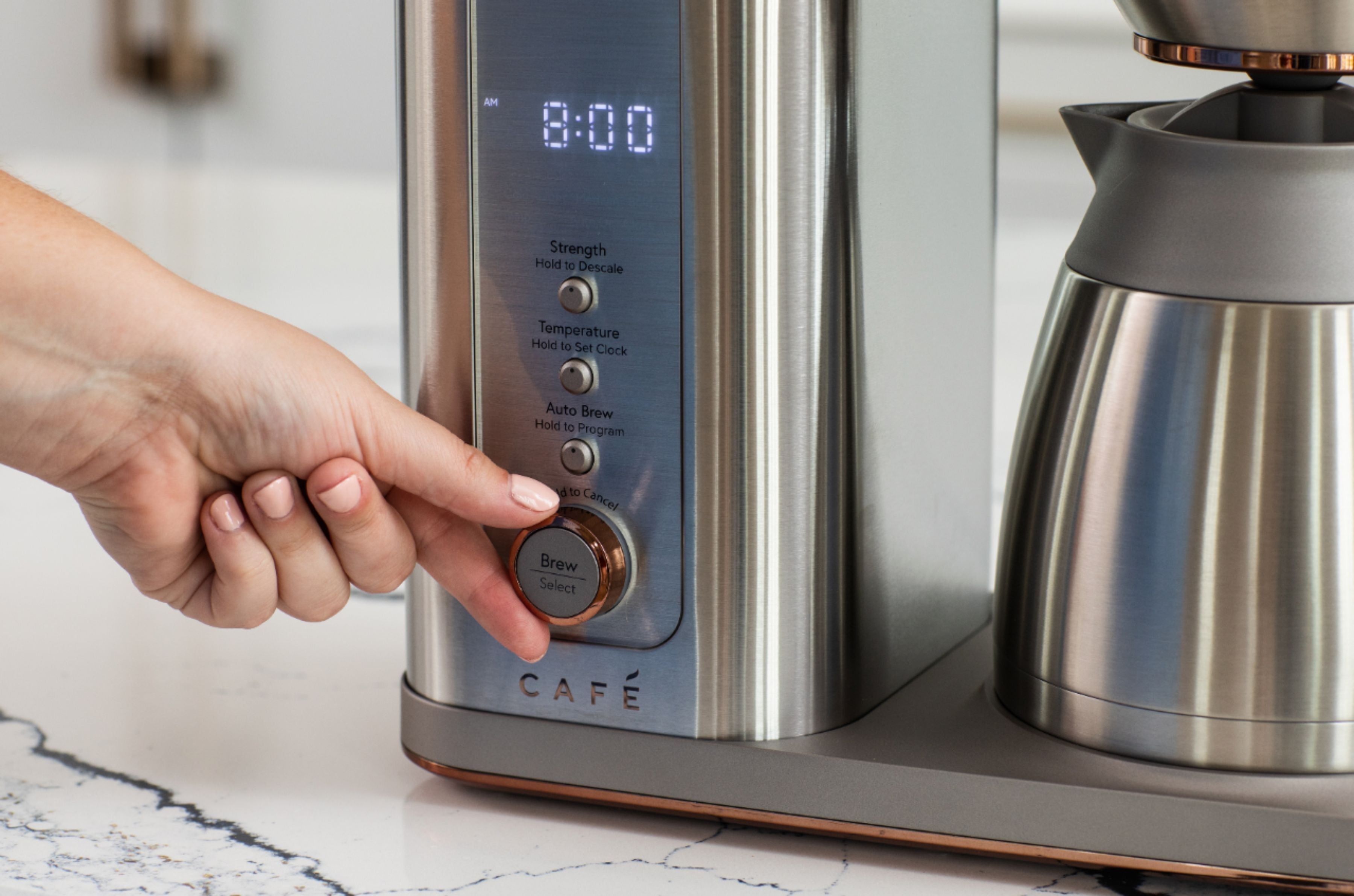 Café - Smart Drip 10-Cup Coffee Maker with WiFi - Brushed Stainless