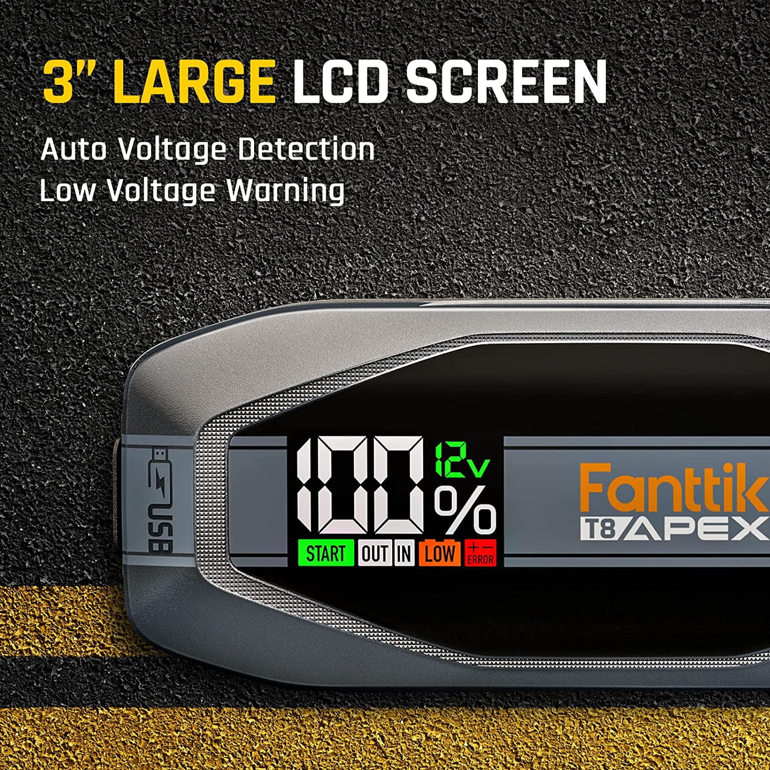 Fanttik 2000 Amp Jump Starter, 12V Car Battery Booster, 65W Two-Way Fast Charging