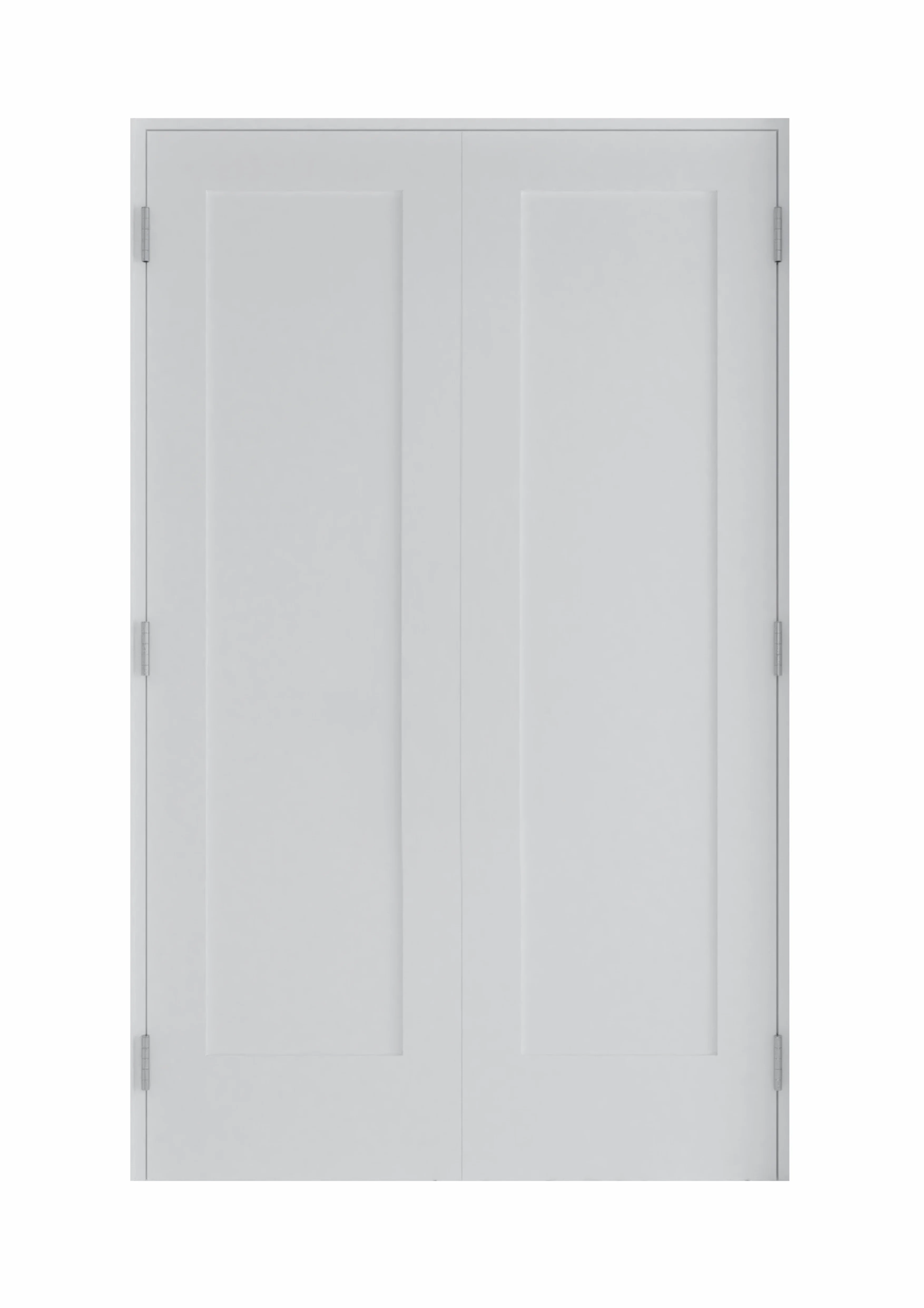 60 in. x 80 in. Bi-Parting Solid Core White Primed Composite Double Prehung French Door with Catch Ball Bronze Hinges
