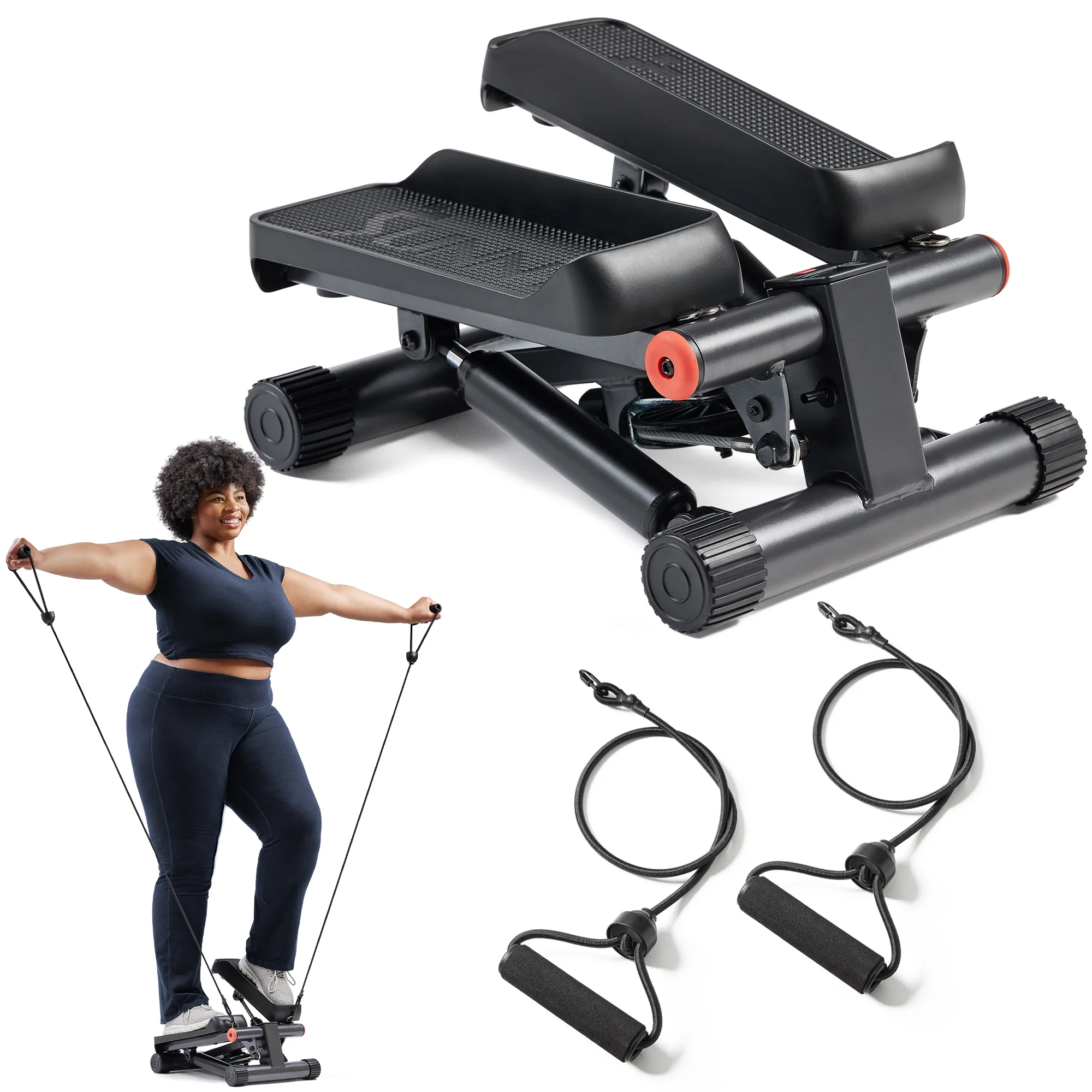 Sunny Health & Fitness SMART Mini Stepper with Exercise Bands - NO. 012SMART