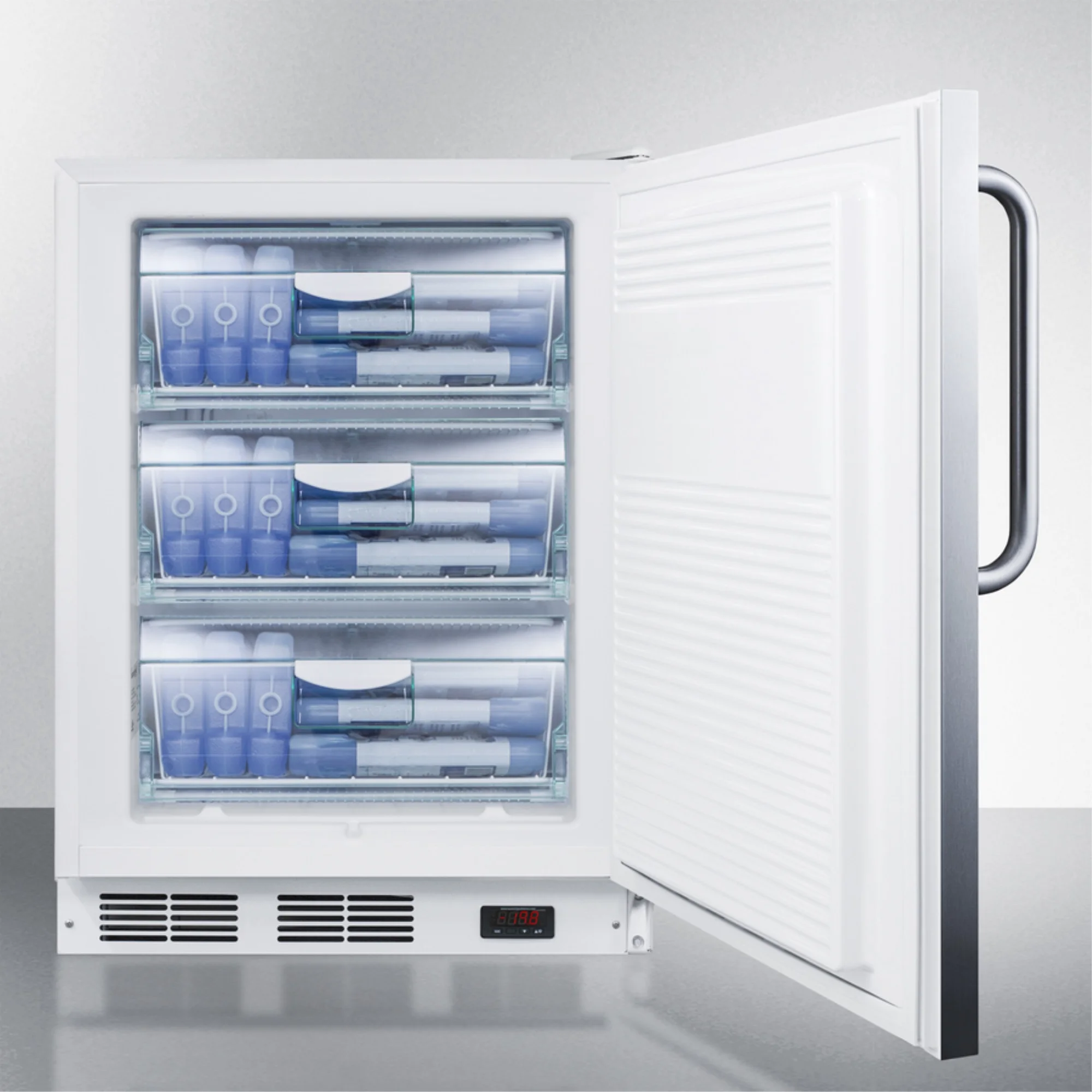 Accucold VT65ML7CSSADA 24 in. Wide Built-in ADA Height -25 deg C Manual Defrost All Freezer with Lock, Stainless Steel