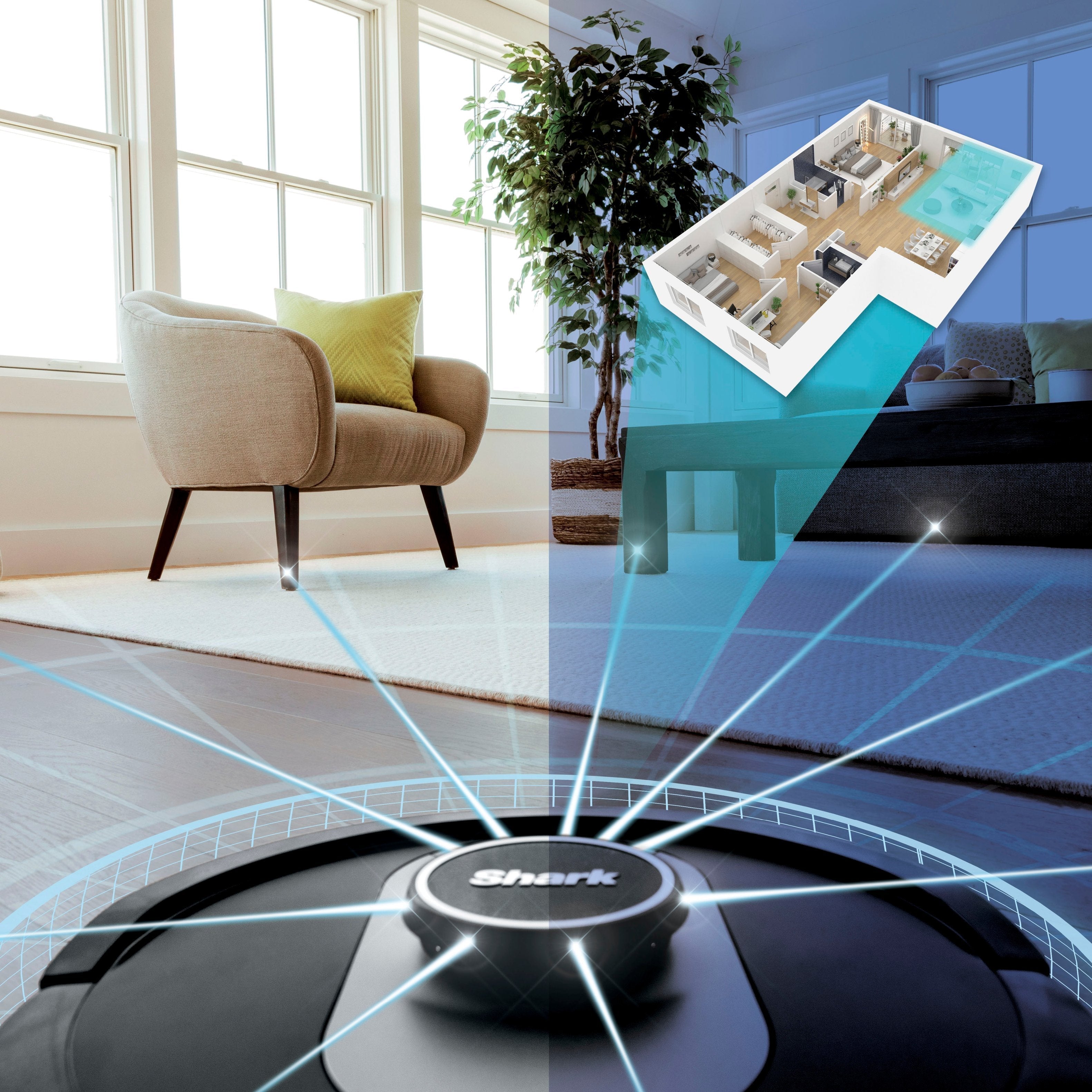 Shark - AI Ultra Robot Vacuum RV2502AE with XL HEPA Self-Empty Base, LIDAR Navigation, Wi-Fi Connected - Black