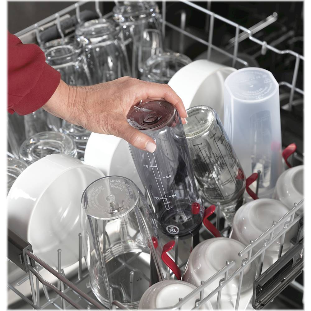 GE Profile- Hidden Control Built-In Dishwasher with Stainless Steel Tub, Fingerprint Resistance, 3rd Rack, 45 dBA - Stainless steel