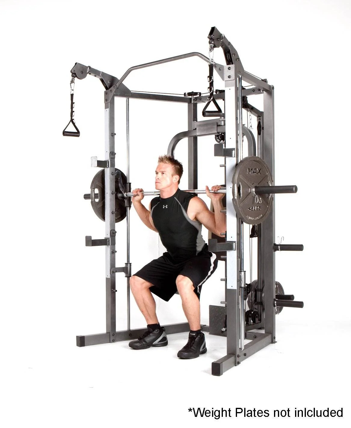 Marcy Combo Heavy Duty Full Body Home Exercise Gym Equipment, Gray/Brown