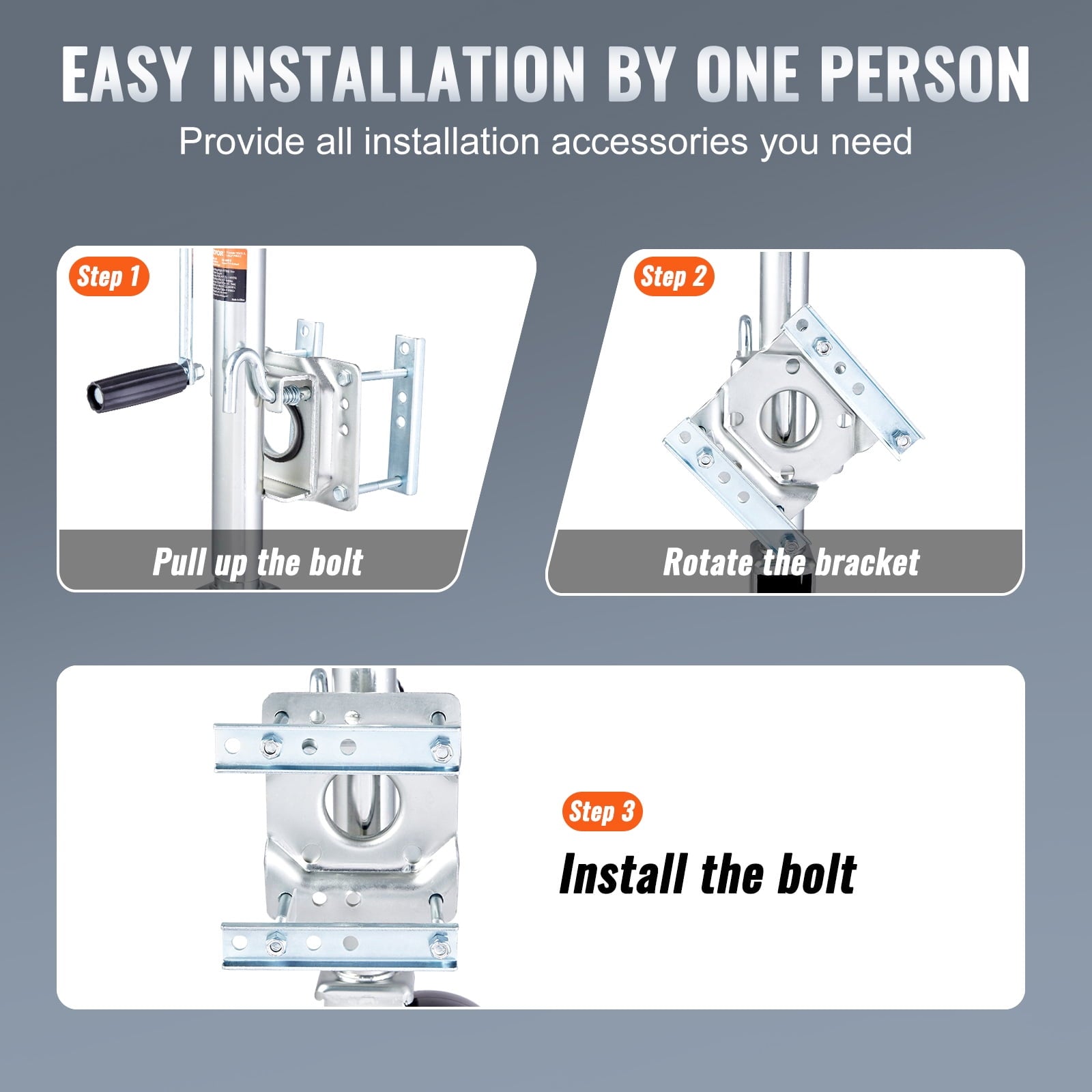 BENTISM Trailer Jack Boat Trailer Jack 35.3 in 2000 lb with PP Wheels & Handle