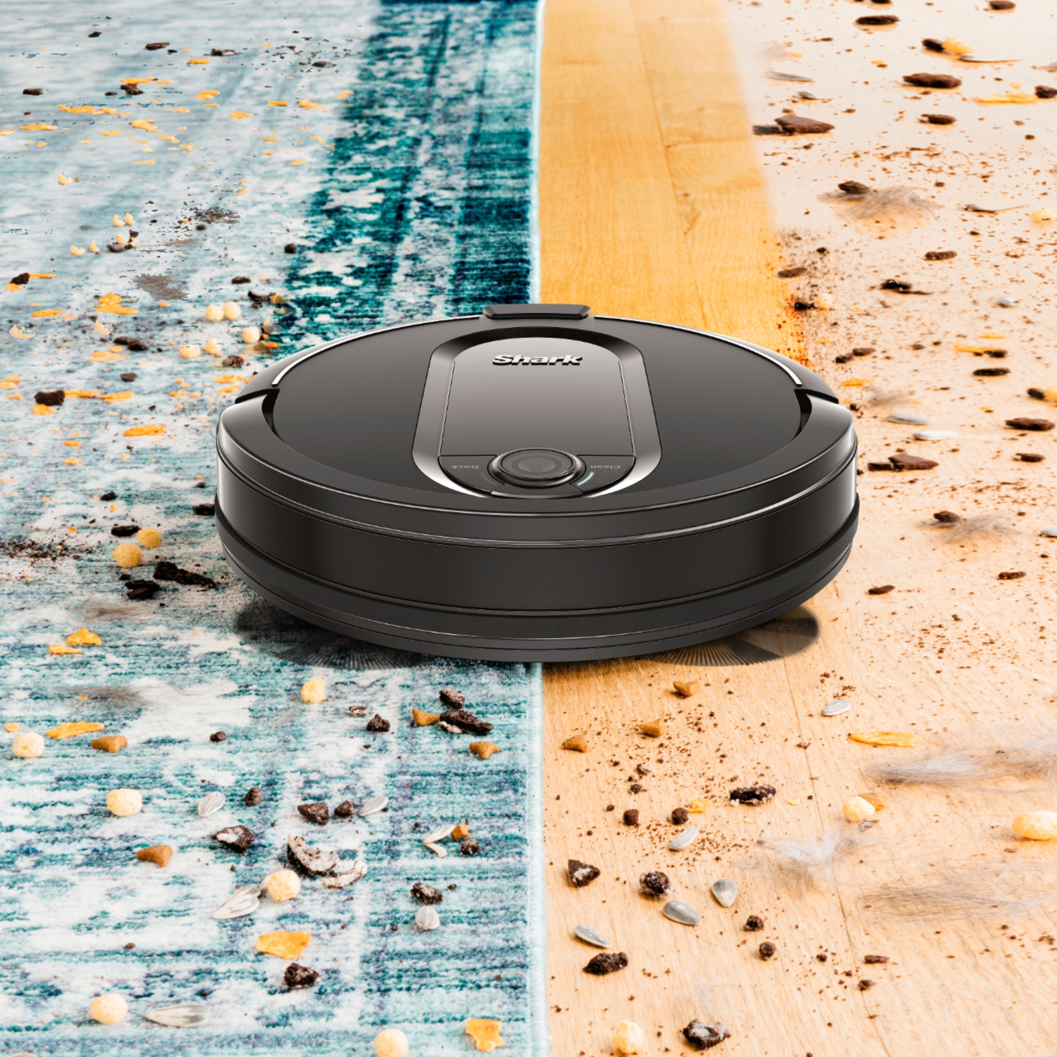 Shark - IQ Robot Self-Empty XL RV1001AE, Wi-Fi Connected, Robot Vacuum with Self-Cleaning Brushroll - Black