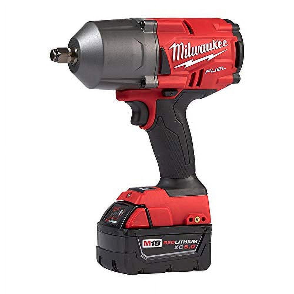 Milwaukee M18 FUEL 18-Volt Lithium-Ion Brushless Cordless 1/2 in. Impact Wrench with Friction Ring Kit with One 5.0Ah Batteries