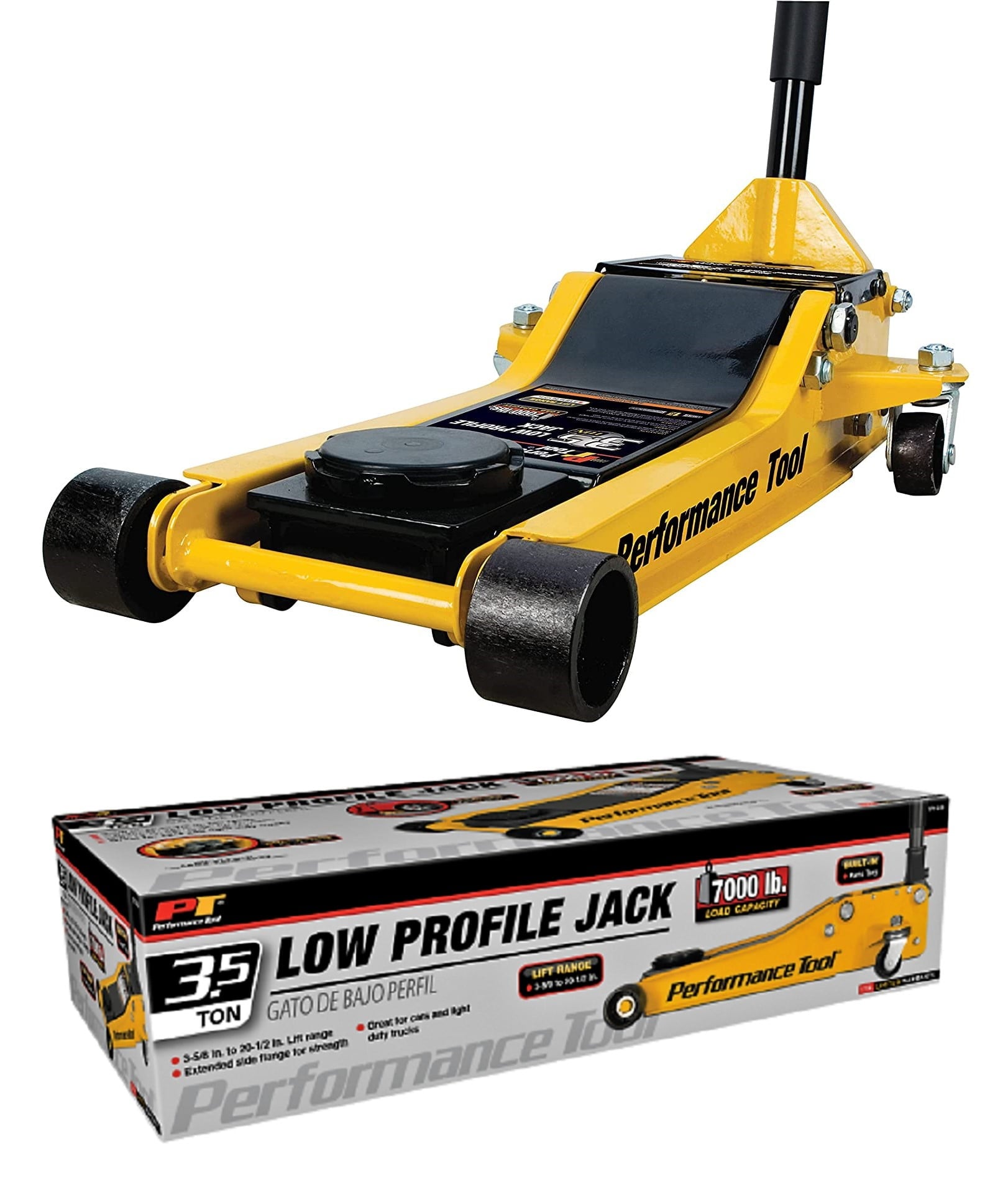 Performance Tool W1645 3.5-Ton 7,000 lbs Low Profile Jack, 3-1/2