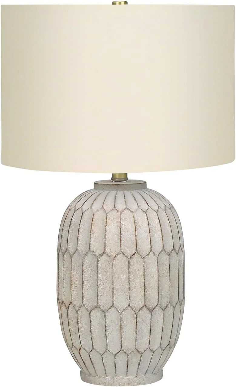 9720 LightingTable Lamp, Cream Resin, Shade, Transitional Lighting-24 H Table, 14.5