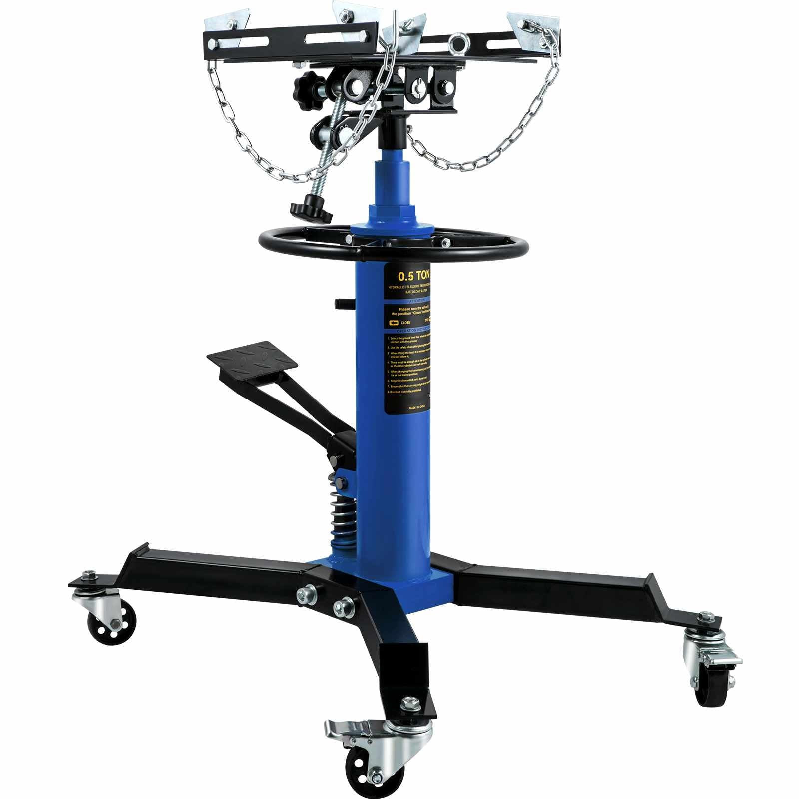 BENTISM Transmission Jack 1100 lbs 2-Stage Hydraulic High Lift Vertical Telescopic,Blue