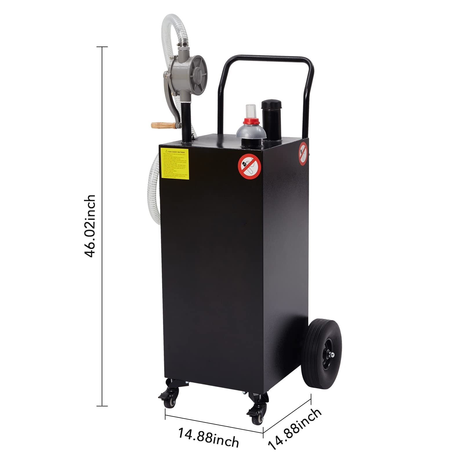 GymChoice Fuel Caddy 30 Gallon Gas Storage Tank，Portable Fuel Tank with Pump and Wheels Portable Fuel Storage Tank for Car, Lawnmower, ATV, Boat, Motorcycle