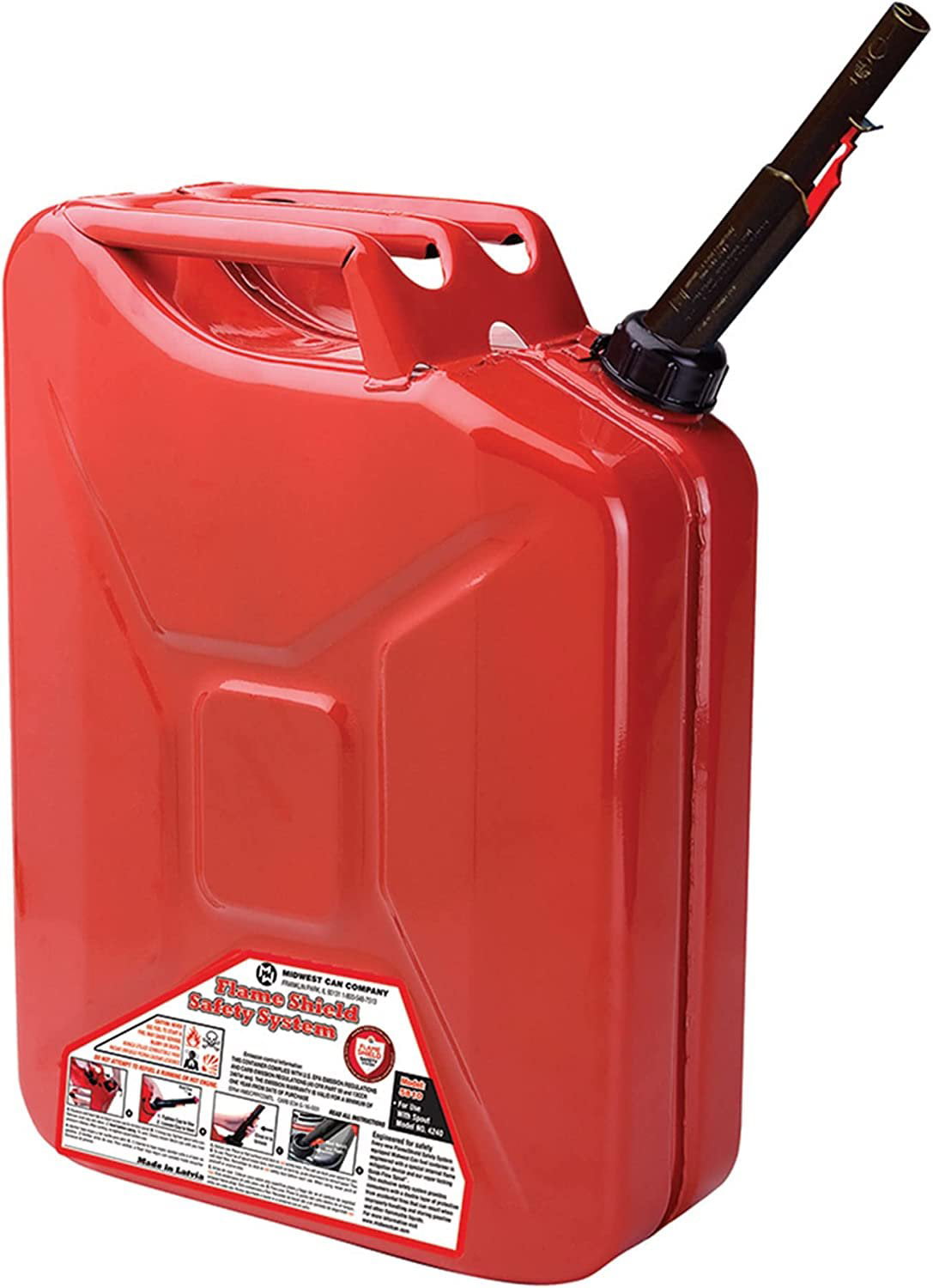 Midwest Can 5-Gal Metal Gas Can w/ Spout 2 Pack