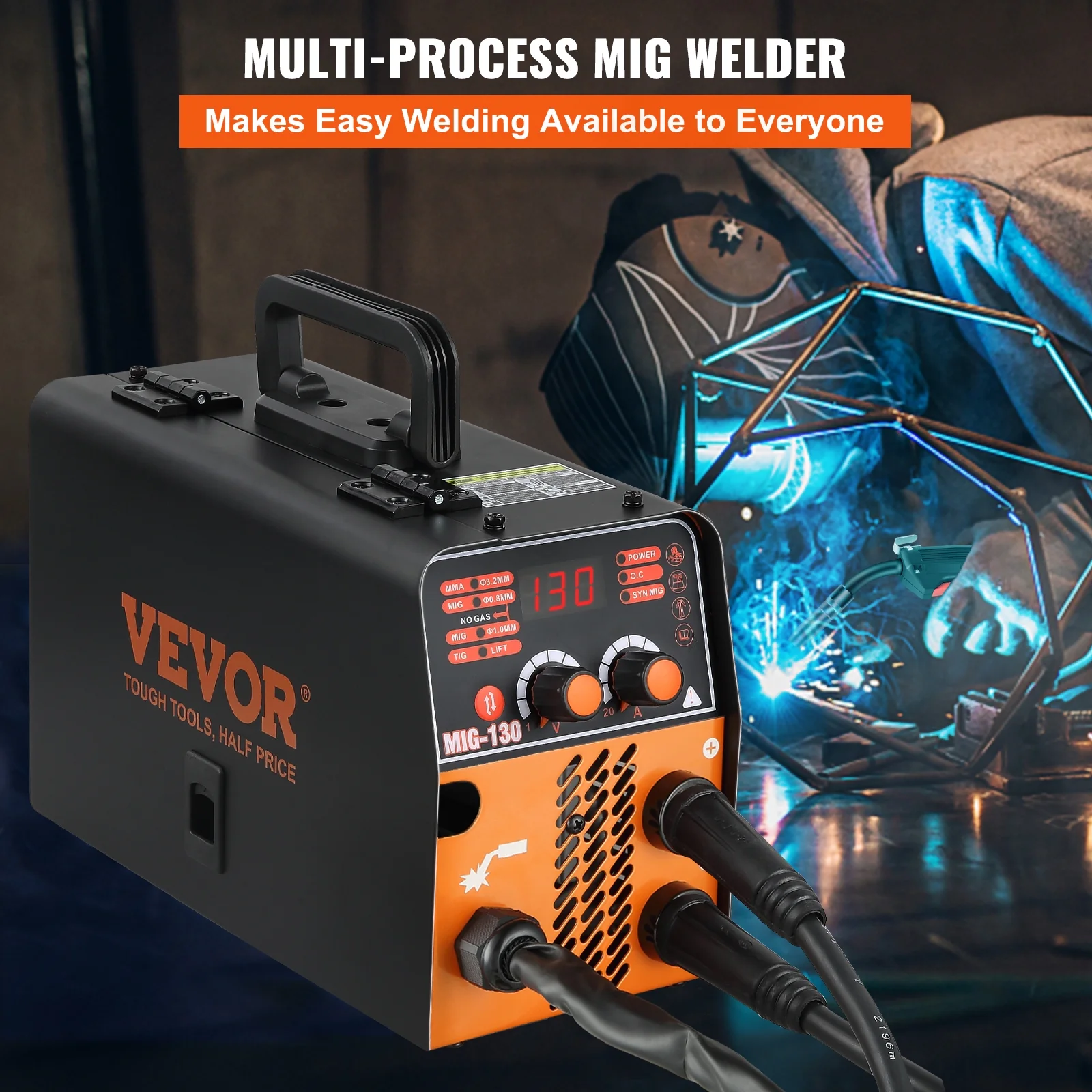 BENTISM MIG Welder Welding Machine 130A Flux Core 3 in 1 MMA/MIG/LIFT TIG Welder